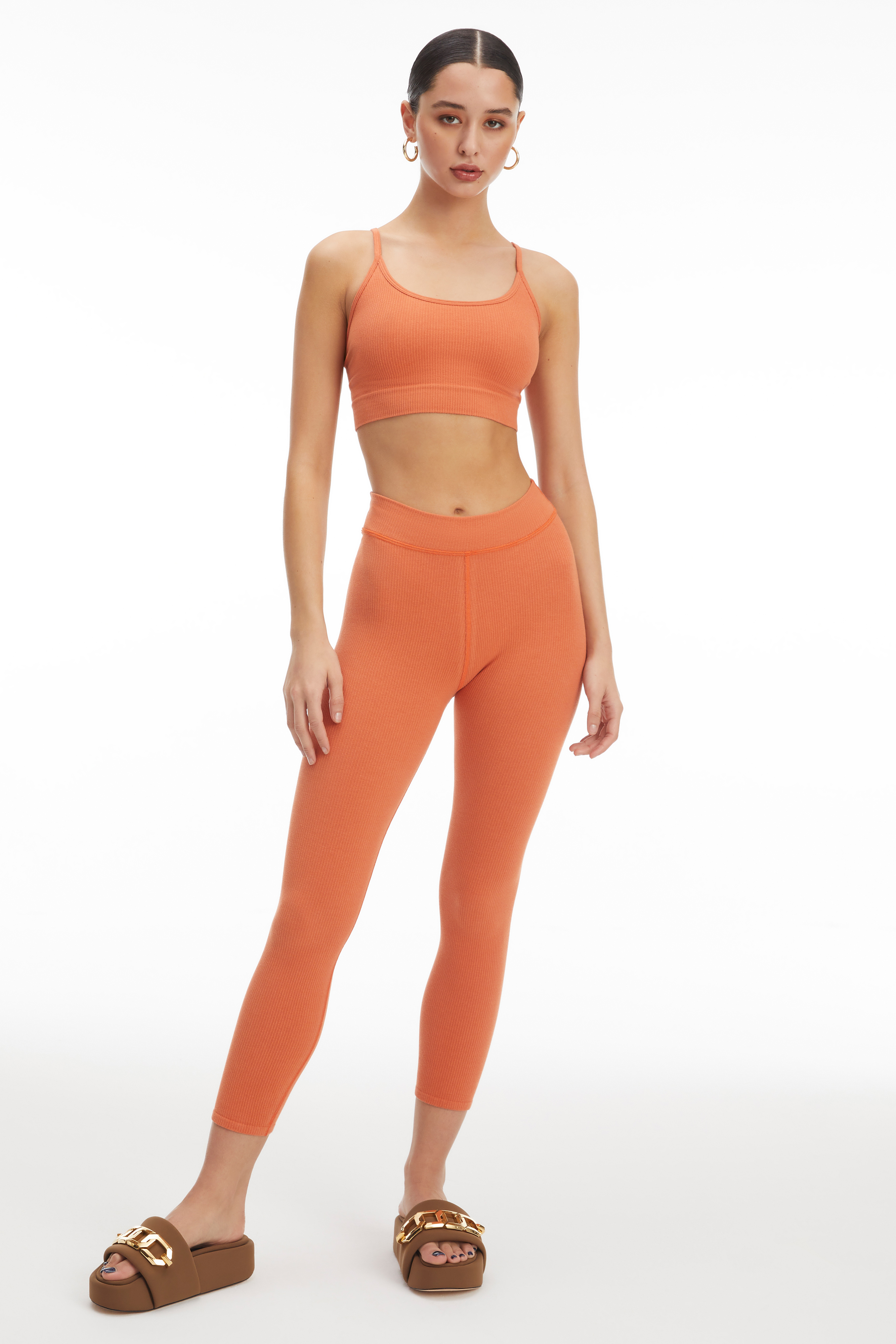 Styled With feature image for product SEAMLESS RIB LEGGING | CINNAMON001