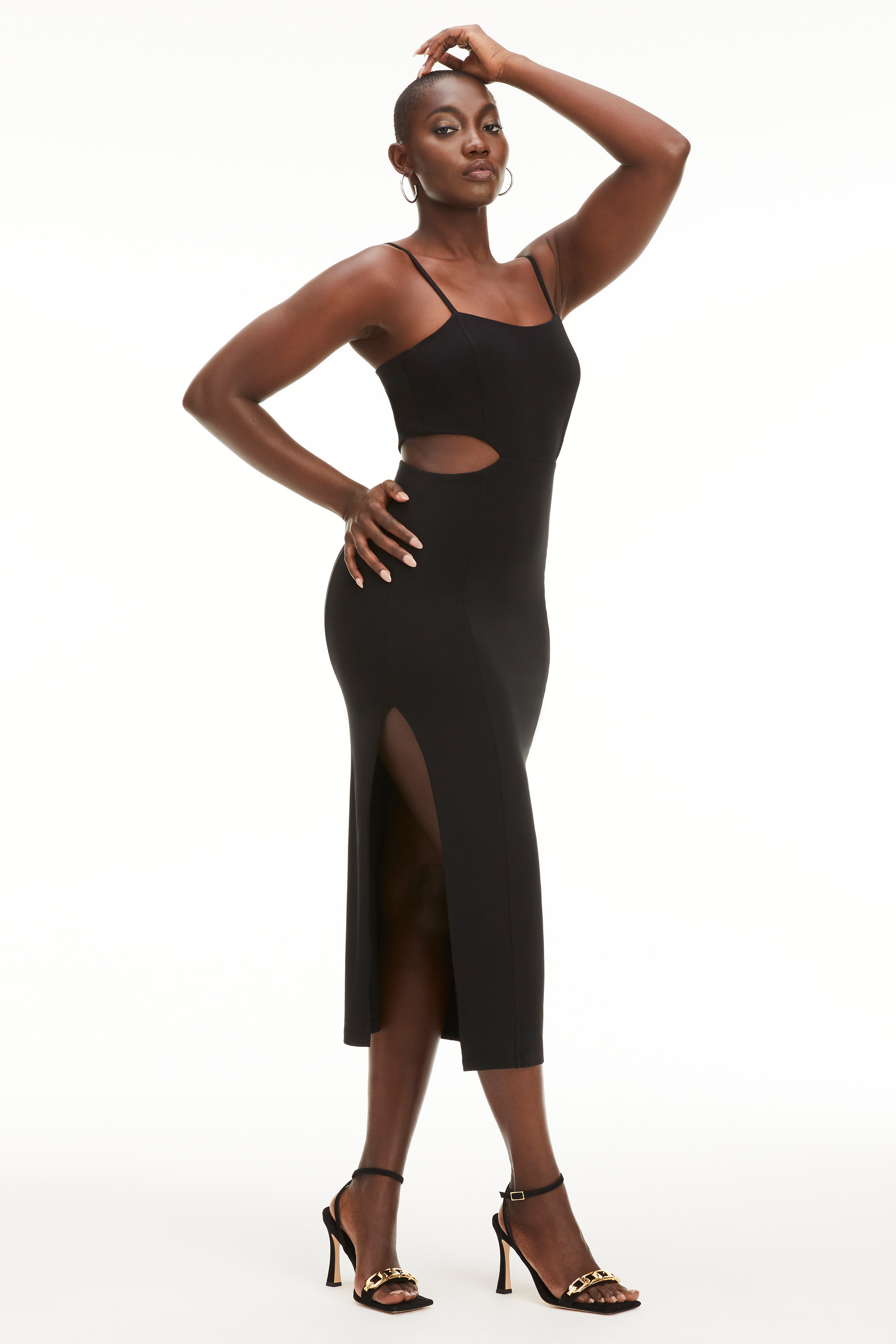 Styled With feature image for product CUT OUT MIDI DRESS | BLACK001