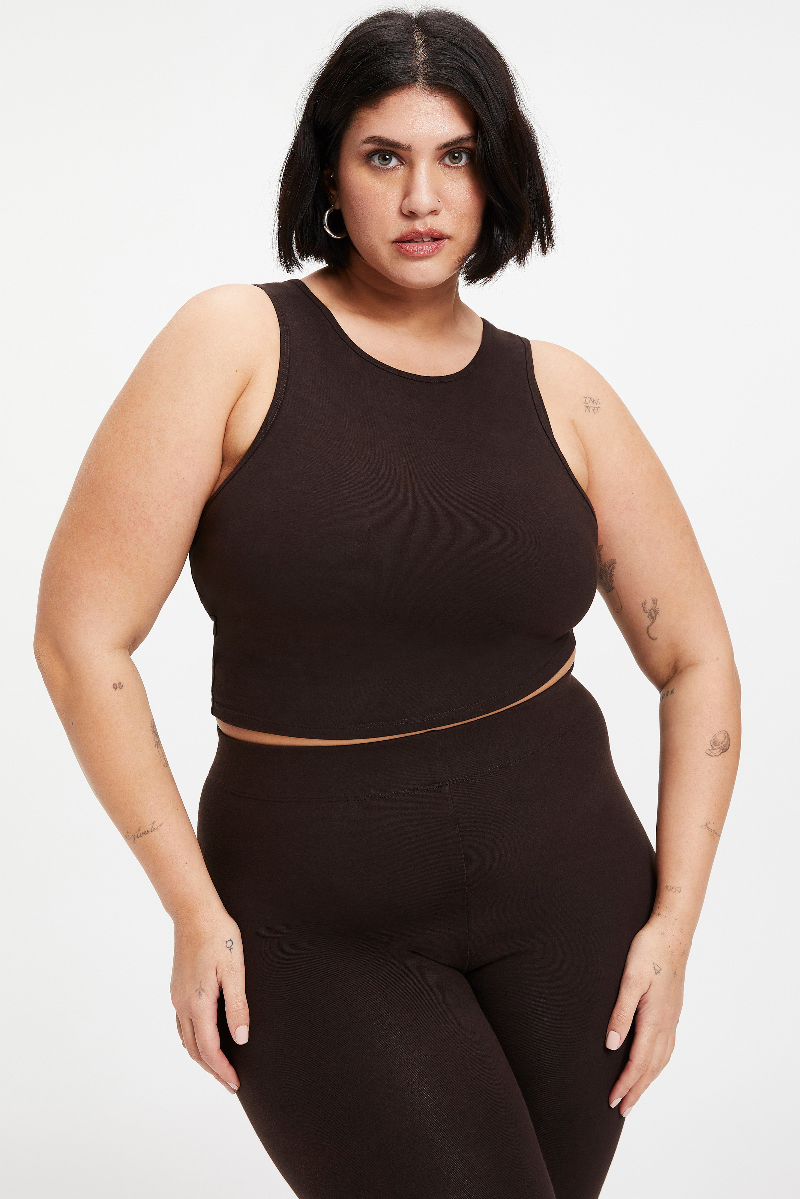 Styled With feature image for product ESSENTIAL CUT IN CROP TOP | COFFEE001
