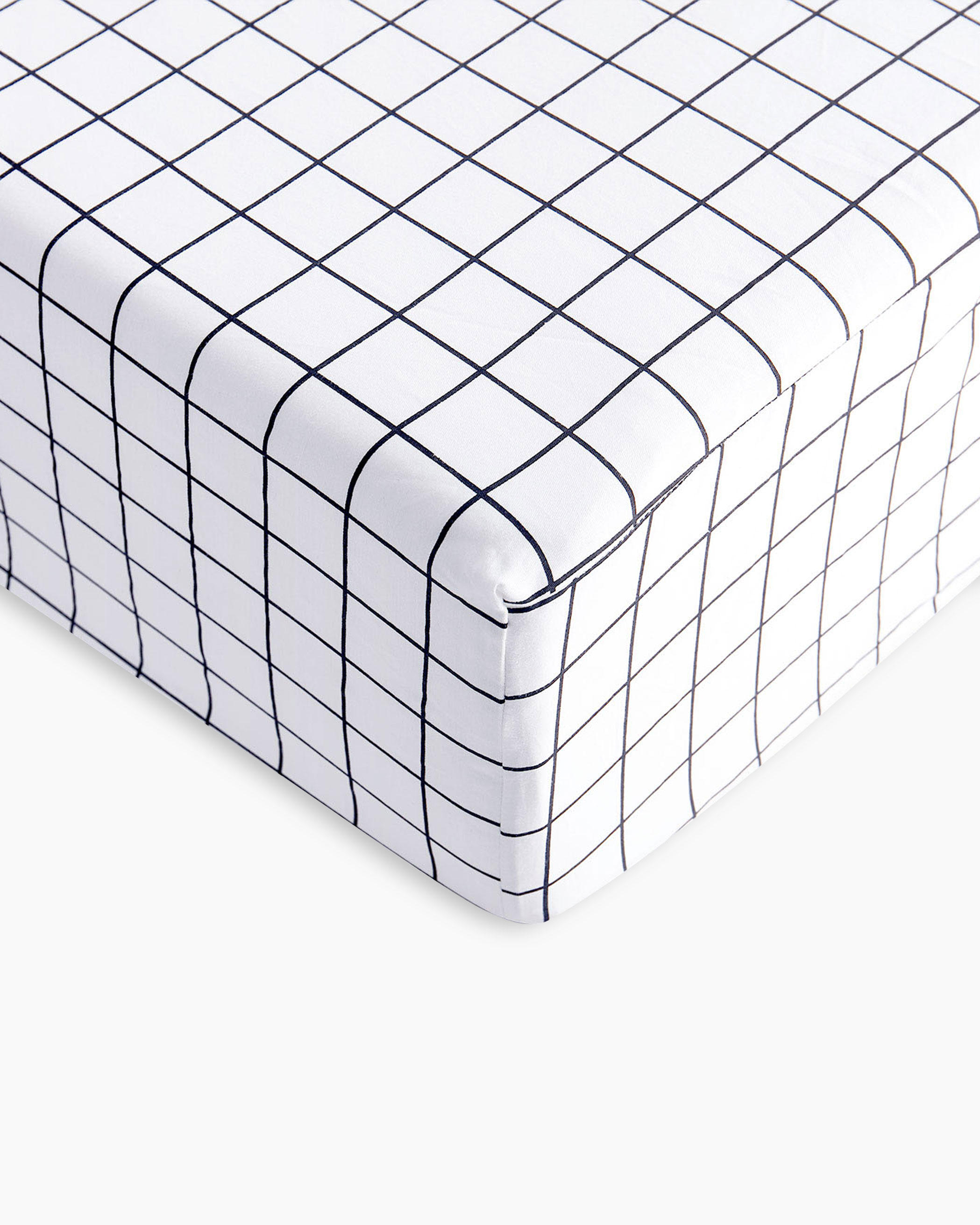 White Grid Cotton Sheet Set