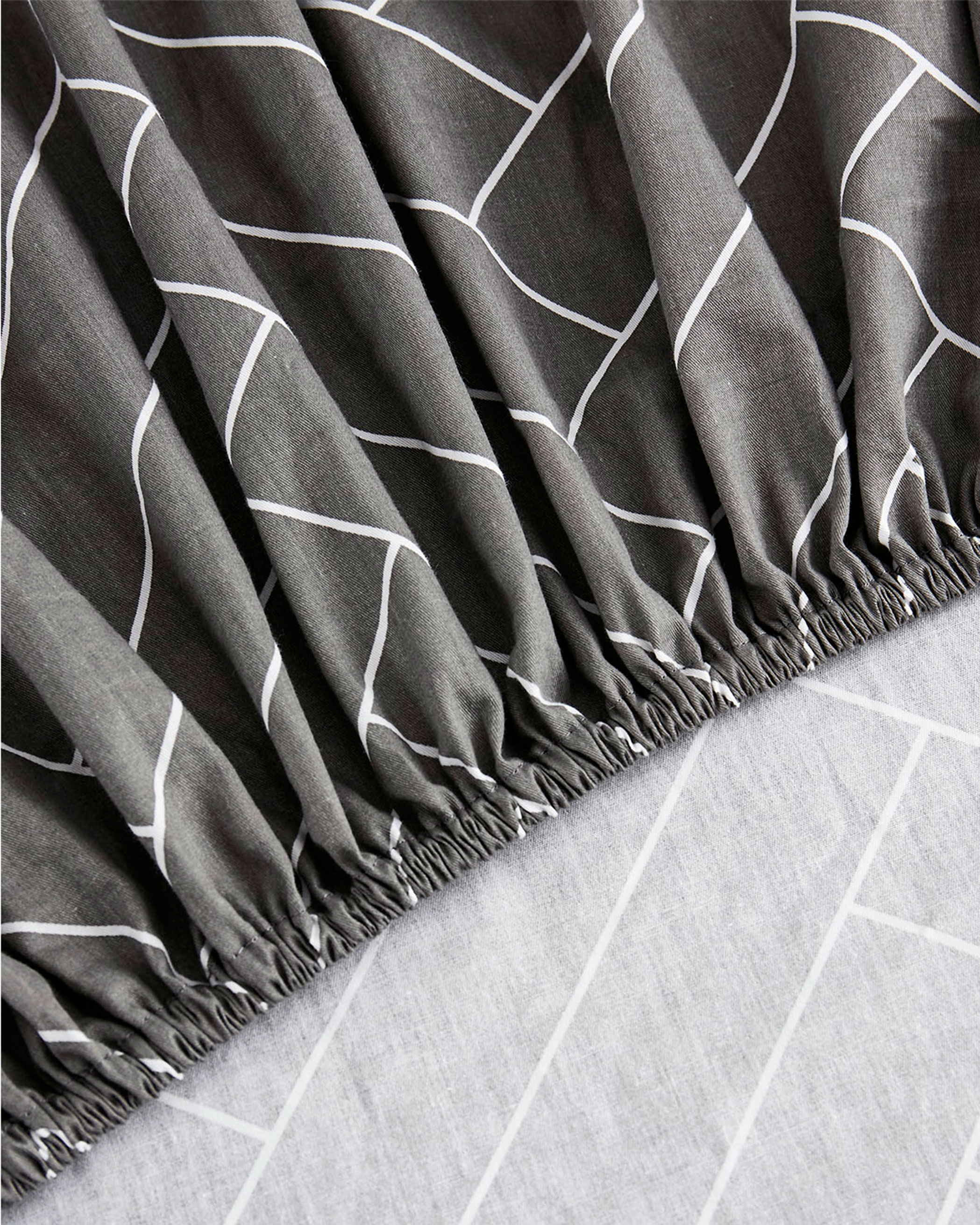 Gray Herringbone Cotton Sheet Set