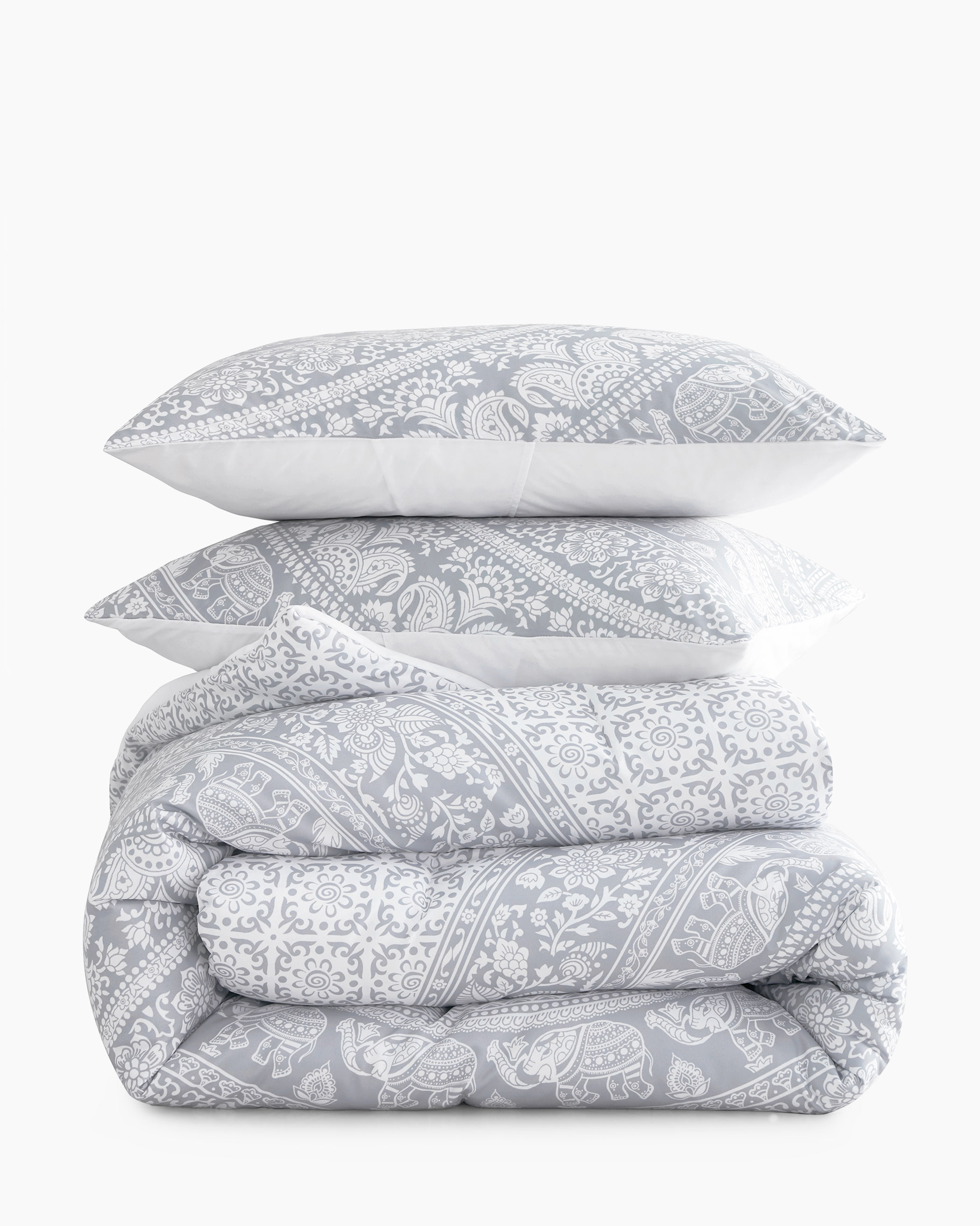 Gray Mandala Microfiber Comforter Set