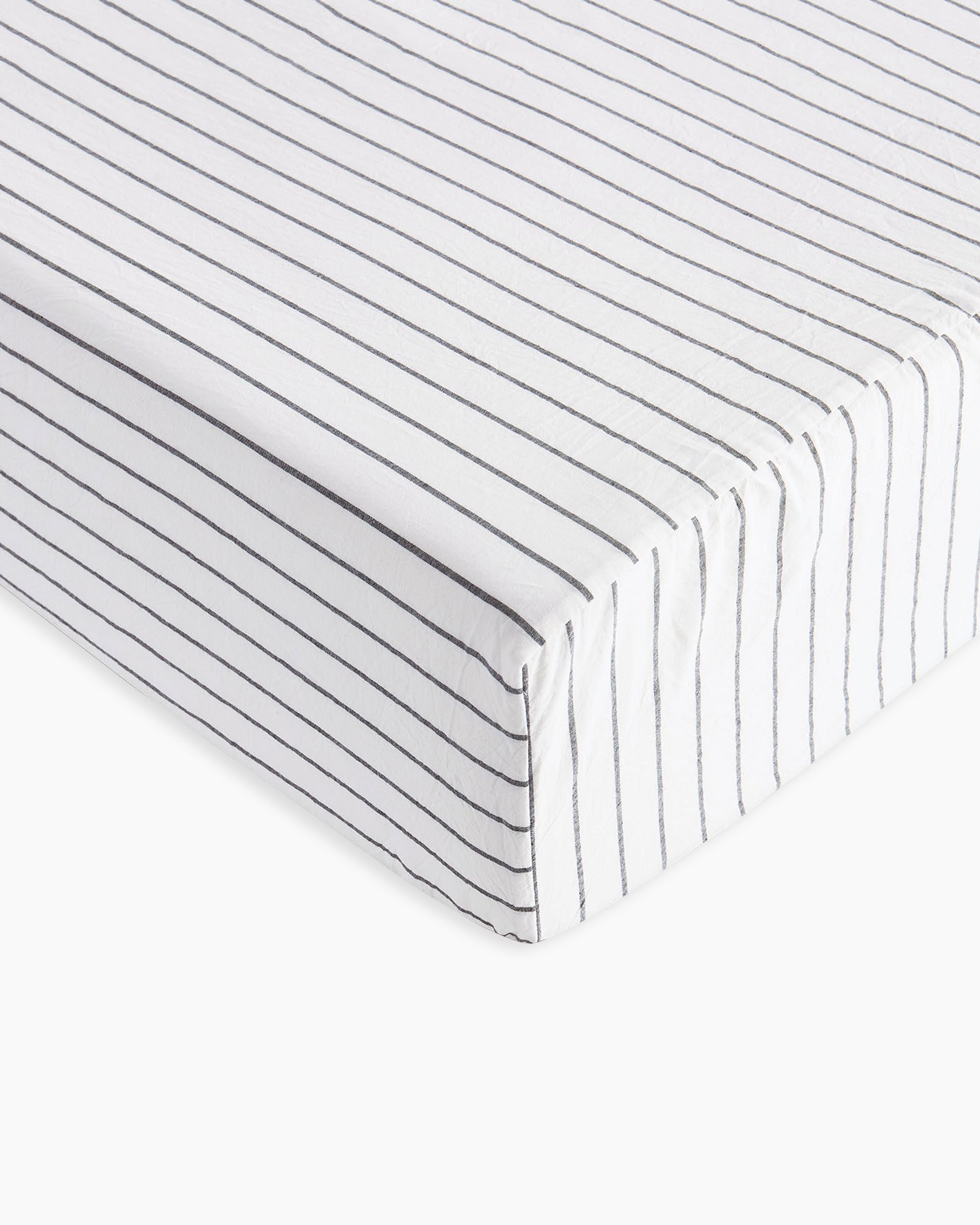 White Striped Washed Cotton Sheet Set