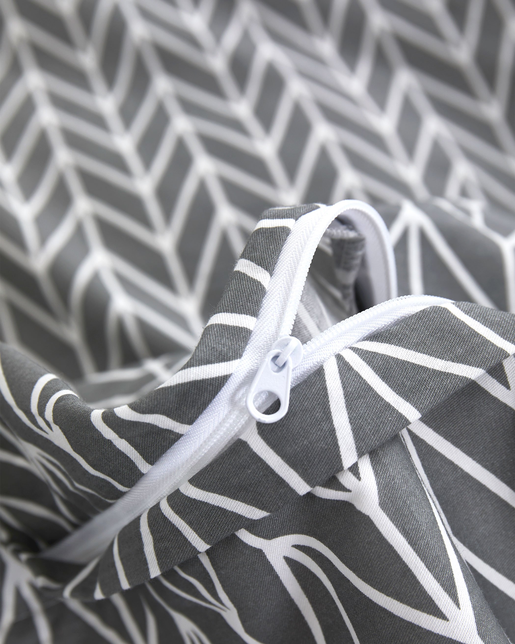 Gray Chevron Cotton Duvet Cover Set