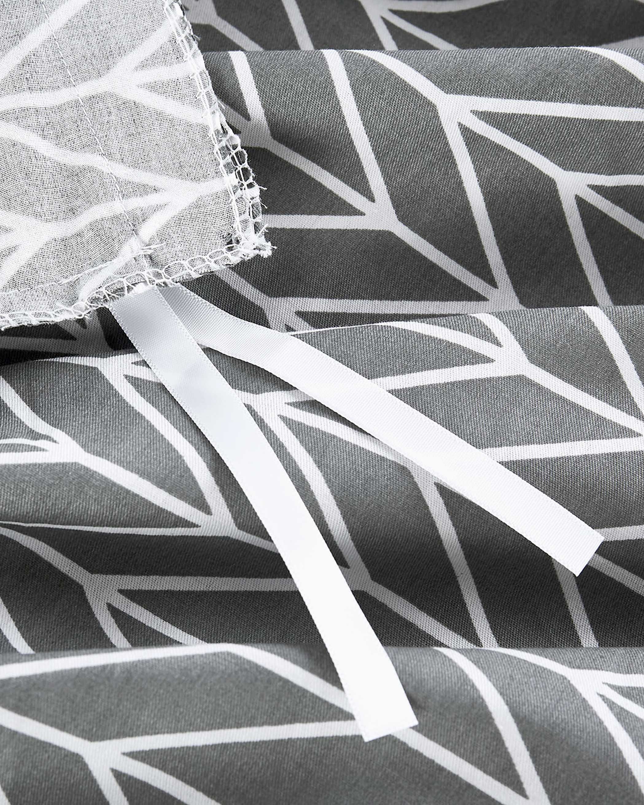 Gray Chevron Cotton Duvet Cover Set