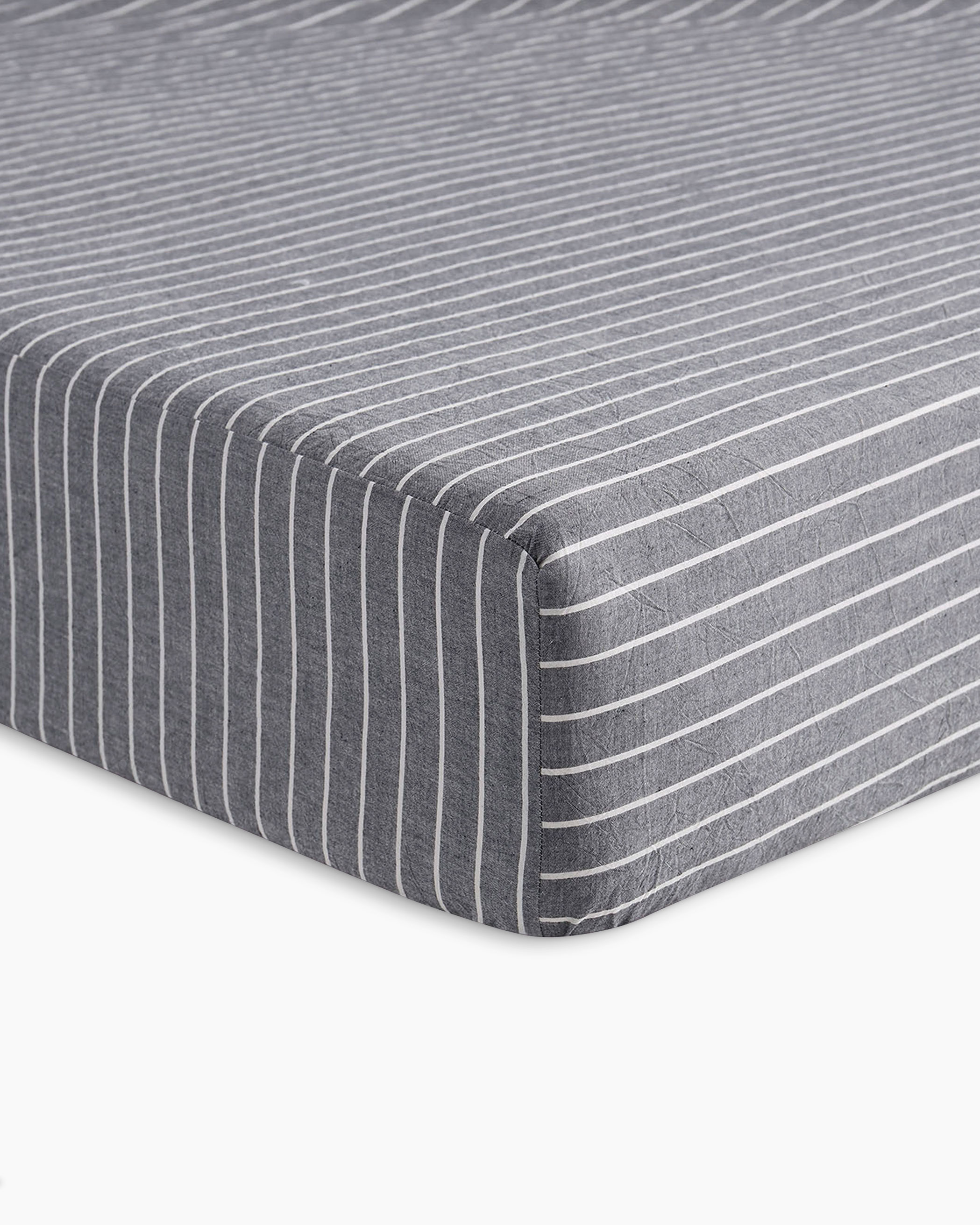 Gray Striped Washed Cotton Sheet Set