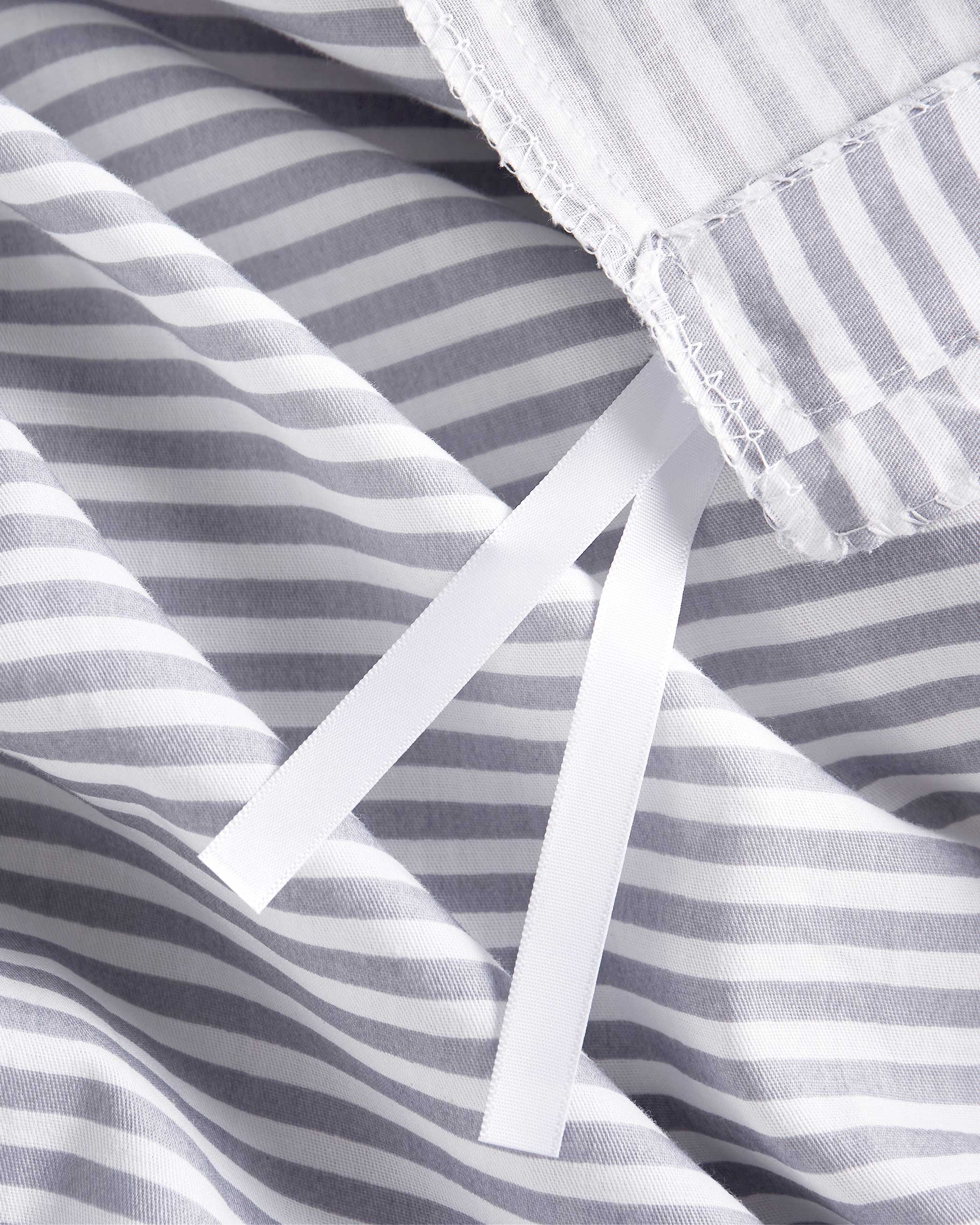 Gray Striped Cotton Duvet Cover Set