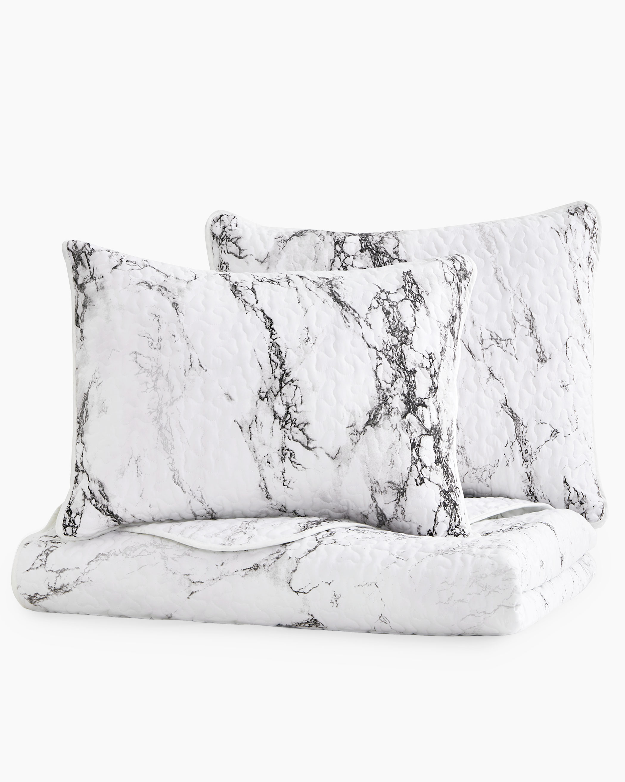 Marble Microfiber Quilt Set