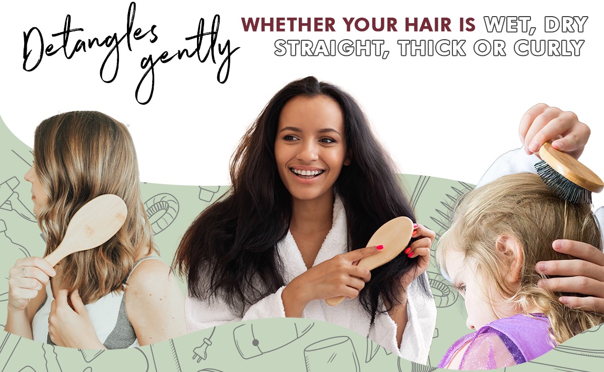 Beauty By Earth Detangling Hair Brush  - Great for all Hair Types 
