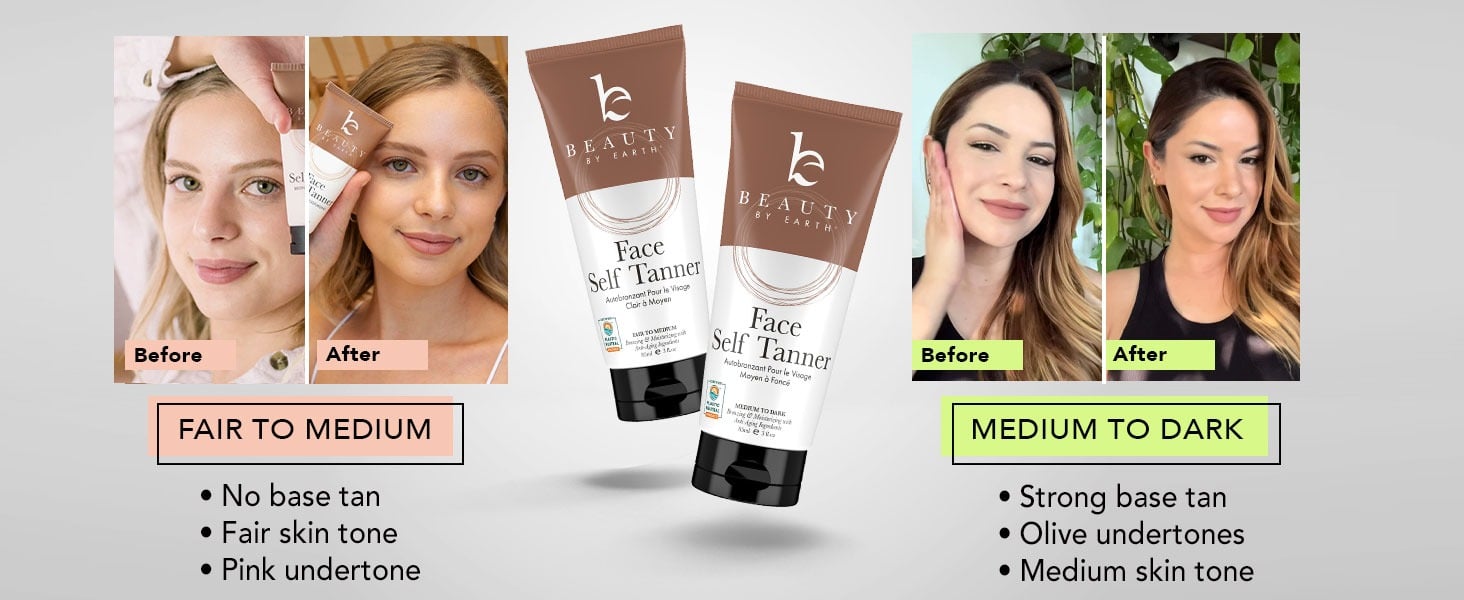 Face Self Tanner - Before and after