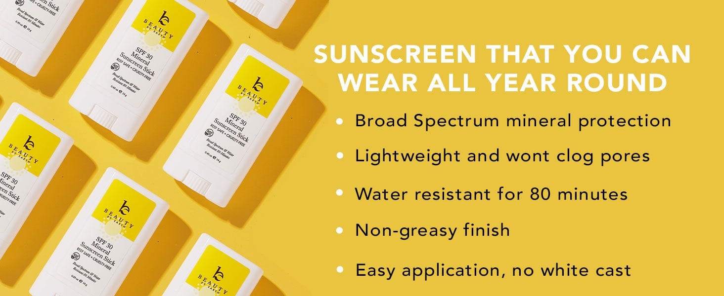SUNSCREEN THAT YOU CAN WEAR ALL YEAR ROUND
Broad Spectrum mineral protection
• Lightweight and wont clog pores
• Water resistant for 80 minutes
• Non-greasy finish
• Easy application, no white cast
