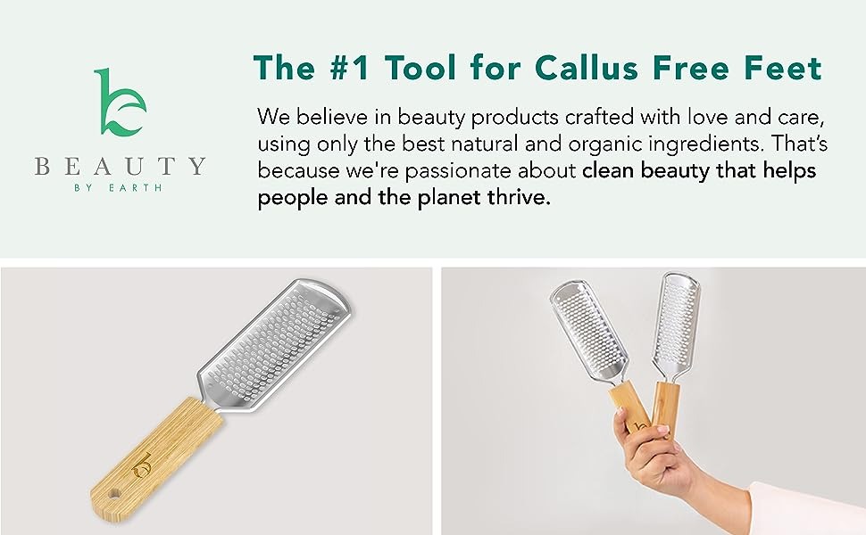 Foot File - Callus Remover Tool for Dead Skin Removal at Home Pedicure  Tools Foot Rasp Callus Remover Feet and Heels Smooth Soft Feet Using a  Grater & Scraper (Bamboo & Stainless