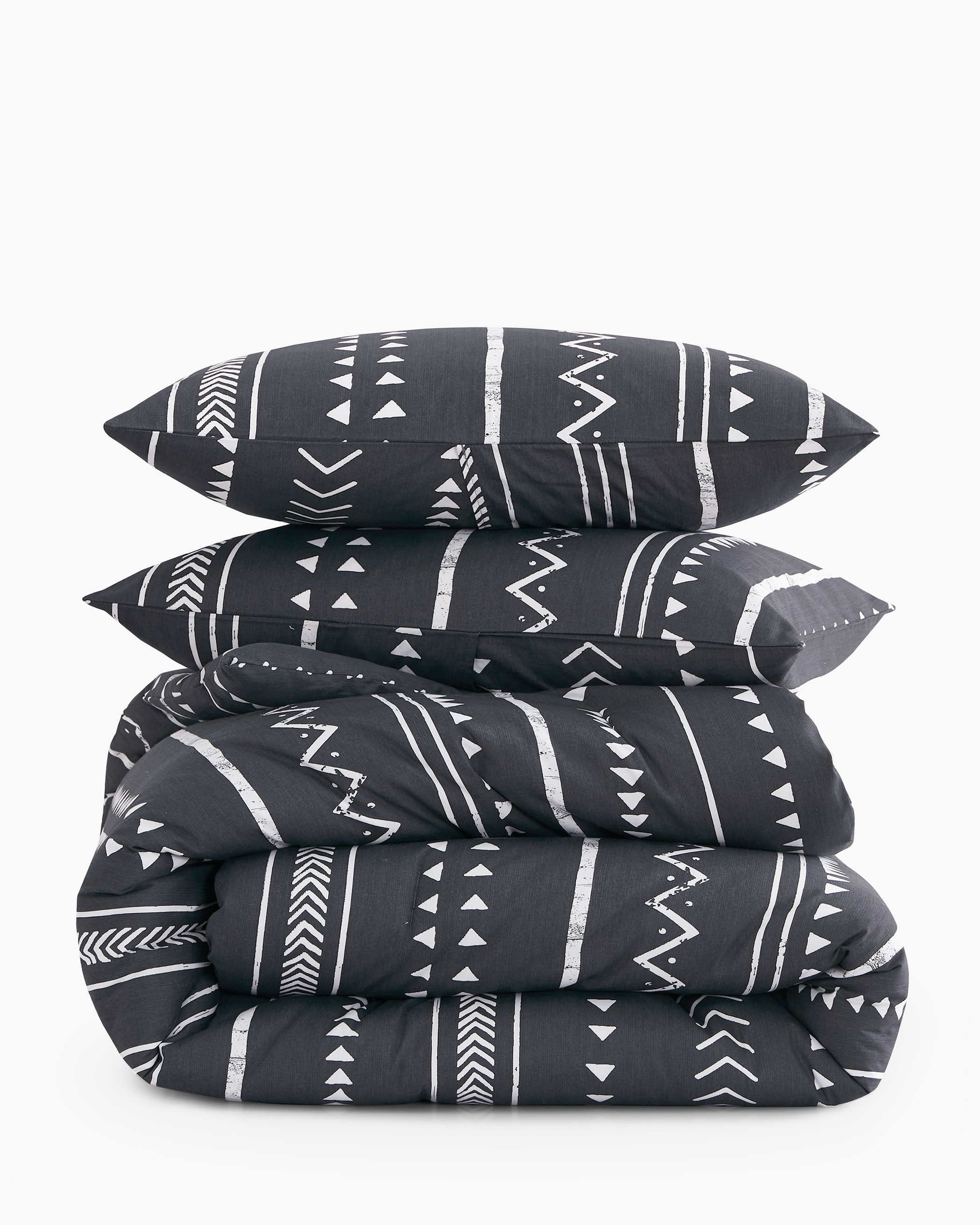 Dark Gray Aztec Cotton Comforter Set