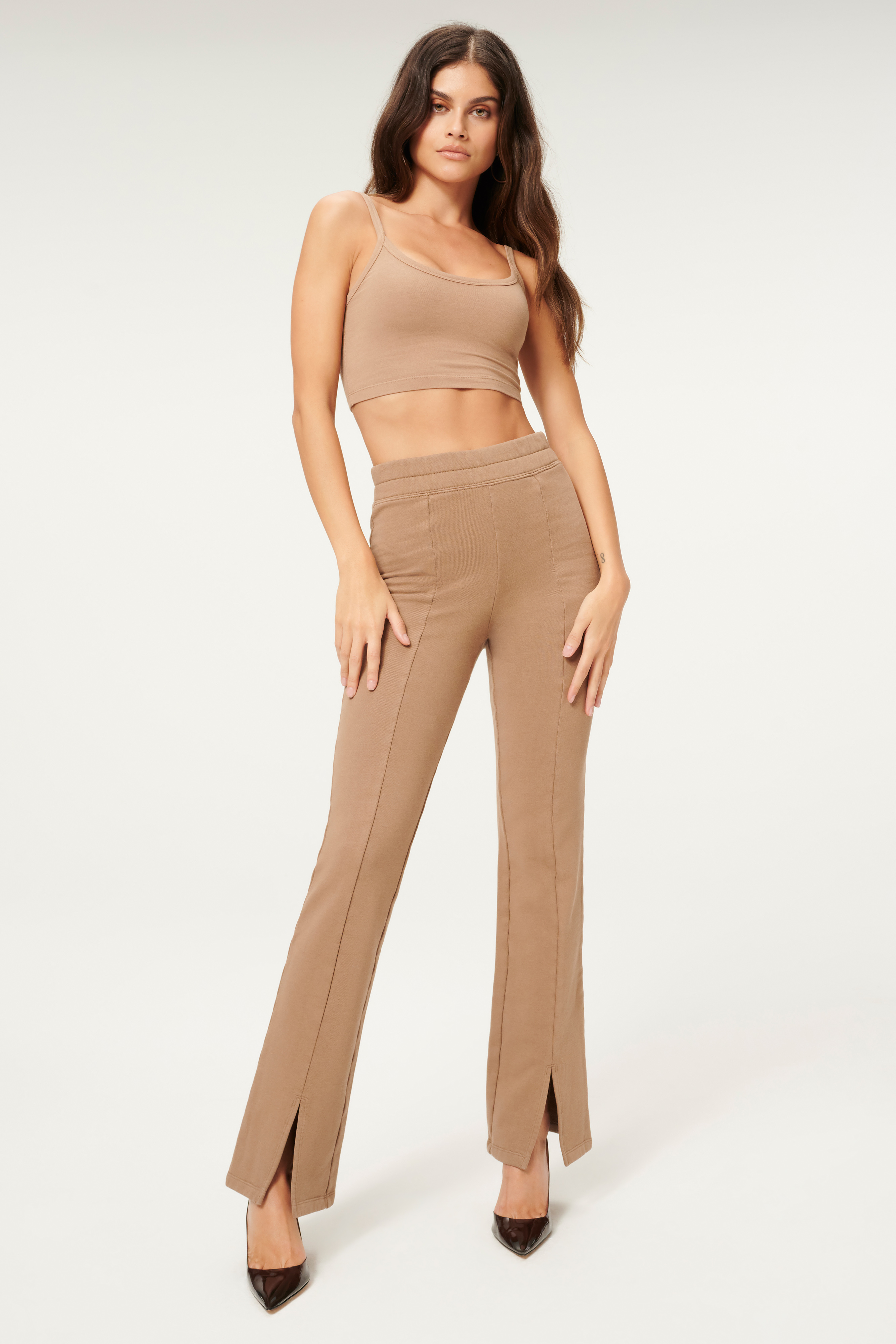 Styled With feature image for product SPLIT FLARE SWEATPANTS | PUTTY001