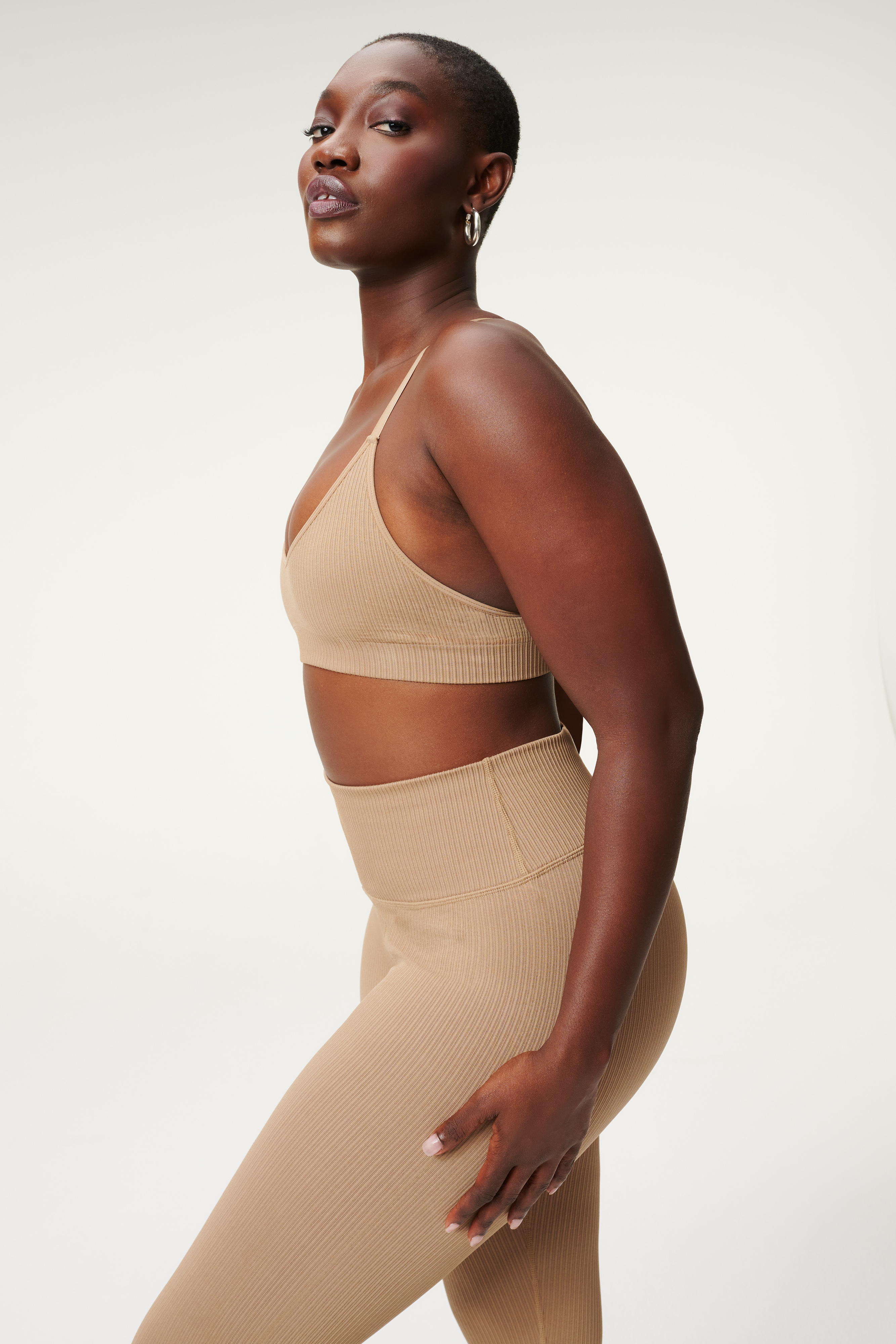 Styled With feature image for product SEAMLESS CHUNKY RIB BRA | PUTTY001