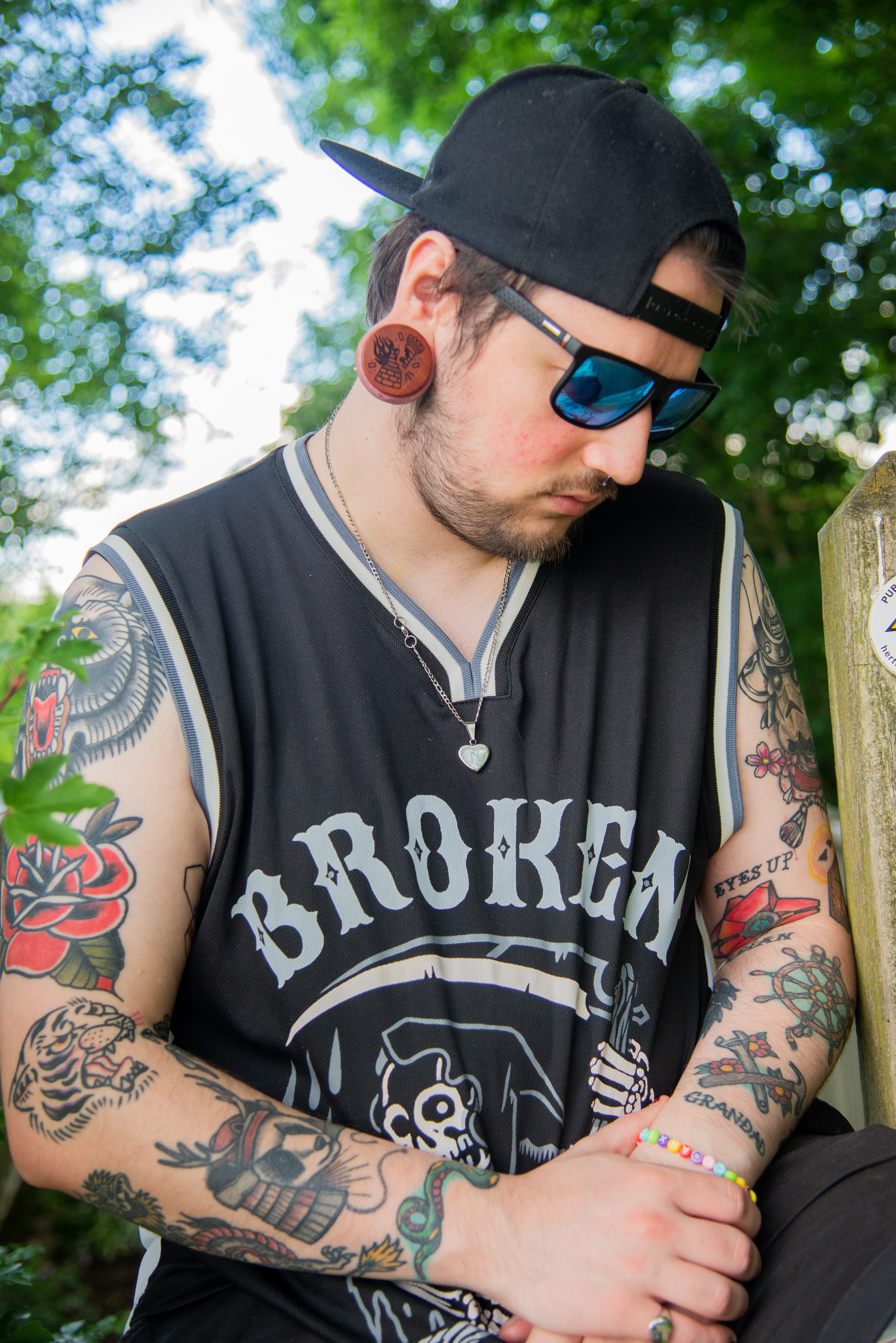  Burning Rook Tattoo Plug / Gauge - Saba Wood | Doppelaufgeweitet mit flachem Gesicht