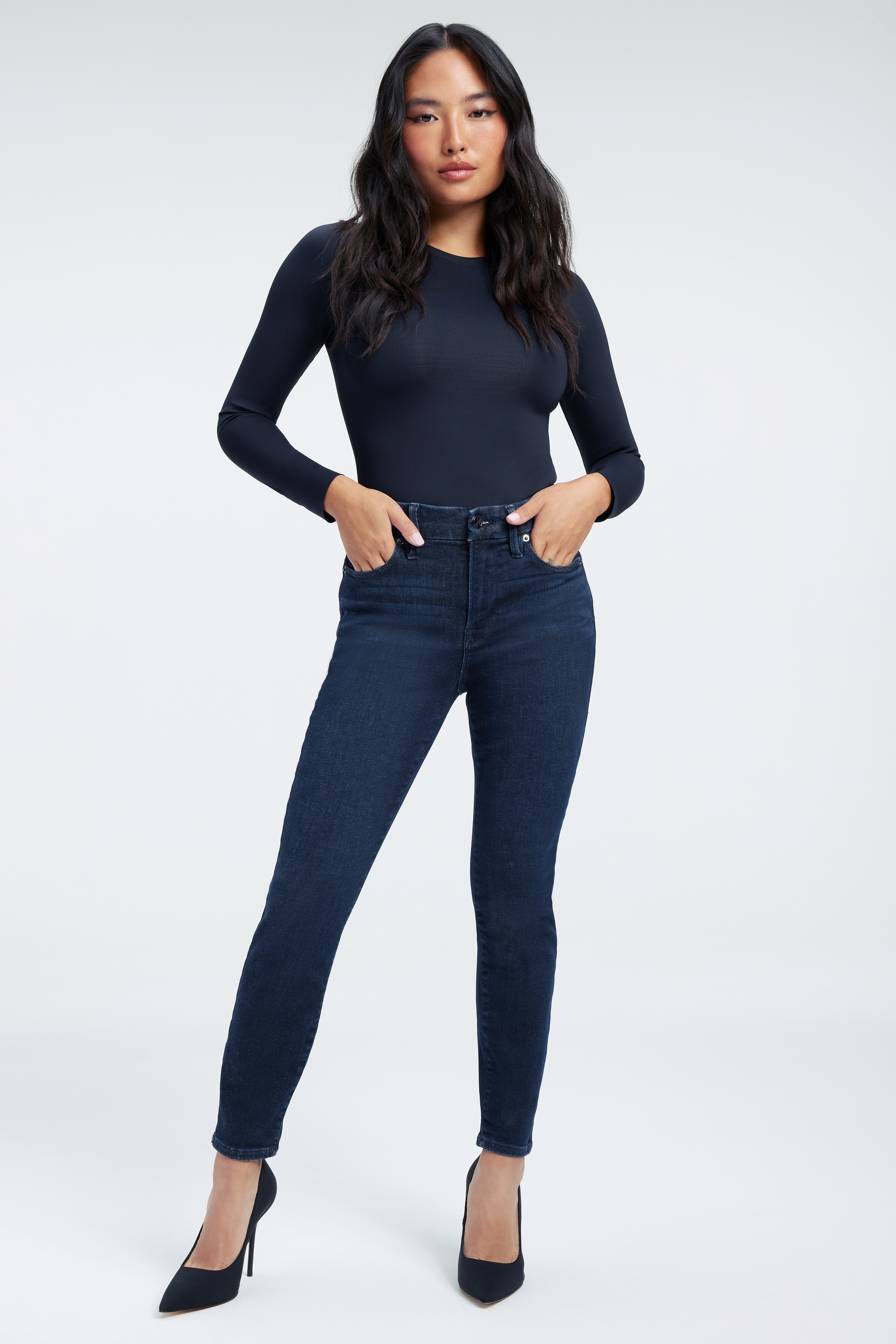 Styled with ALWAYS FITS GOOD PETITE SKINNY JEANS | DEEP BLUE002
