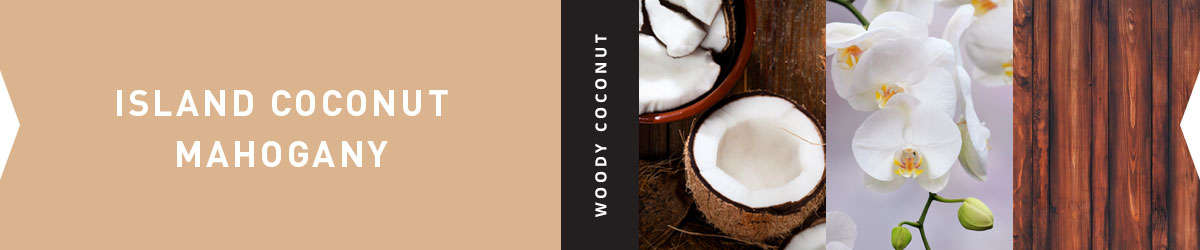 Collage for Island Coconut Mahogany 3-wick 10oz Jar Candle