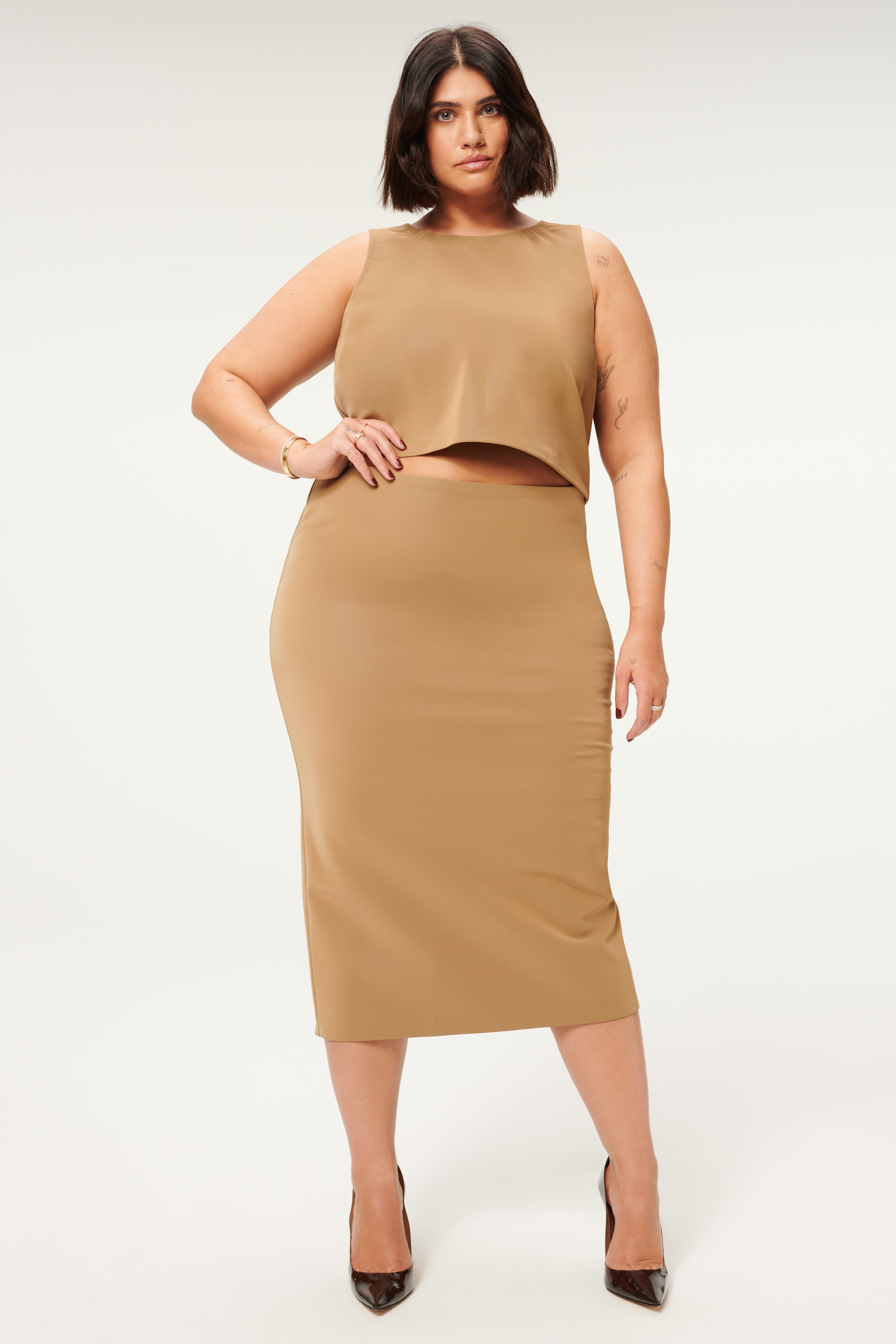 Styled With feature image for product BETTER THAN LEATHER CROP TOP | WARM CARAMEL003