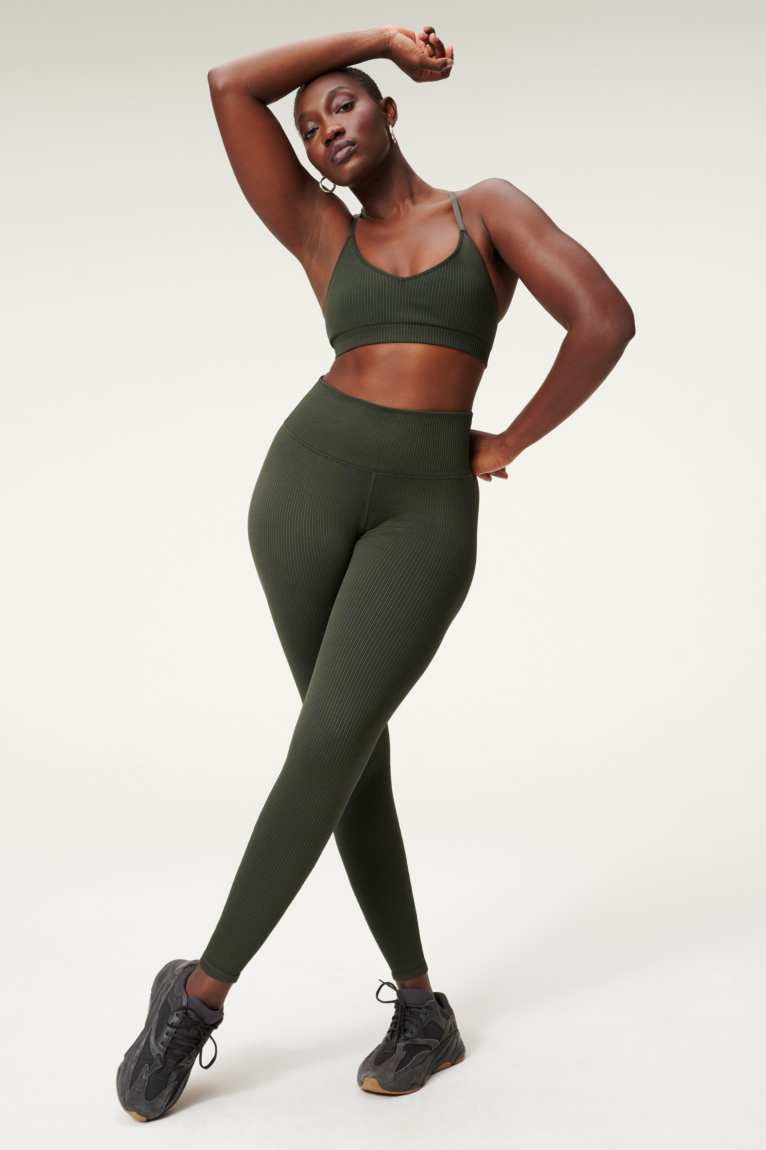 Styled With feature image for product SEAMLESS RIBBED LEGGING | INK001