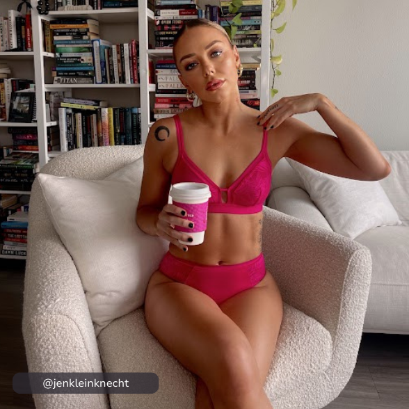 The Smooth Lace Bralette: Magenta - Customer UGC Image