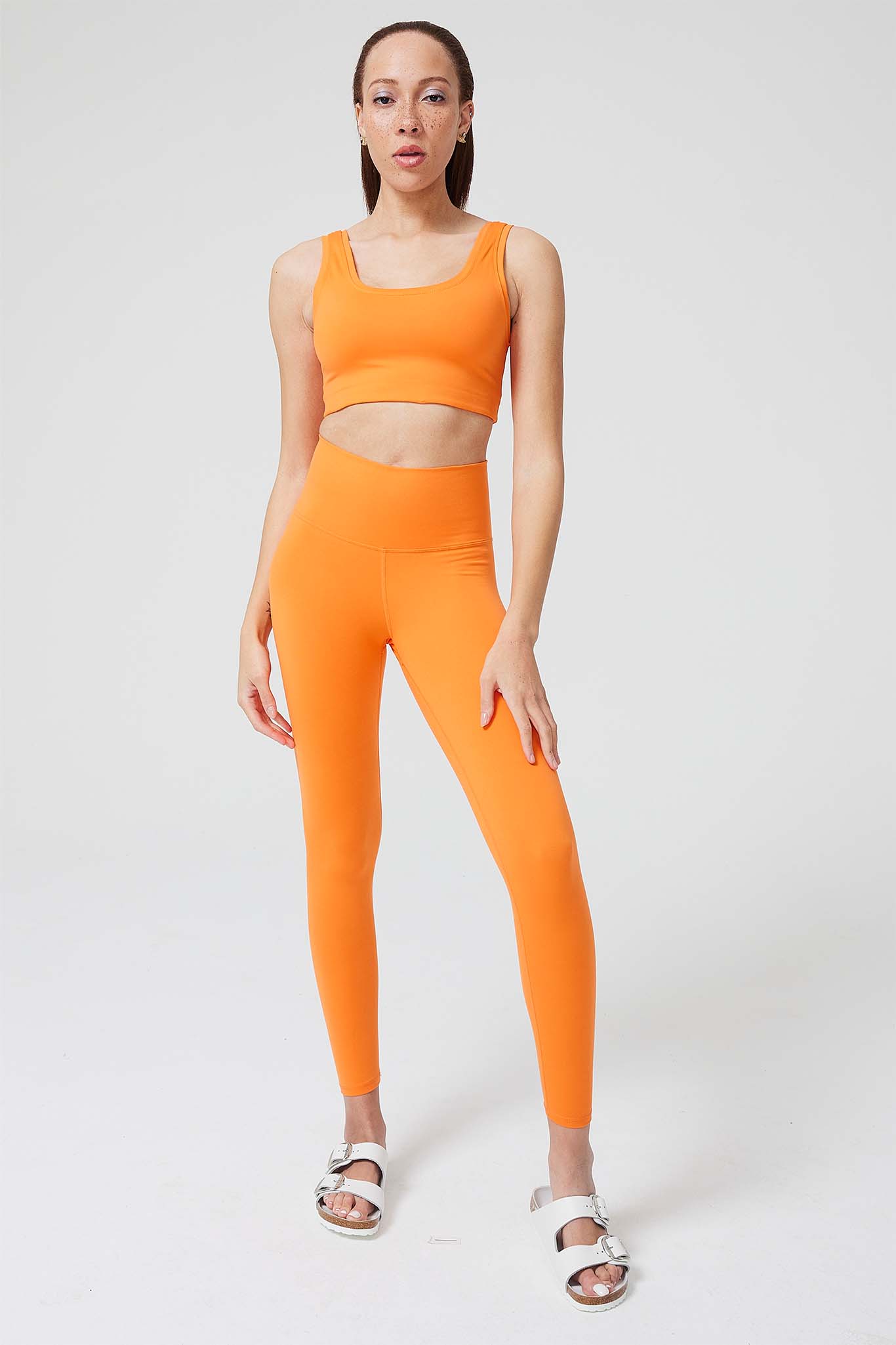 Buy The Giving Movement women sportswear fit solid training leggings  tangerine orange Online