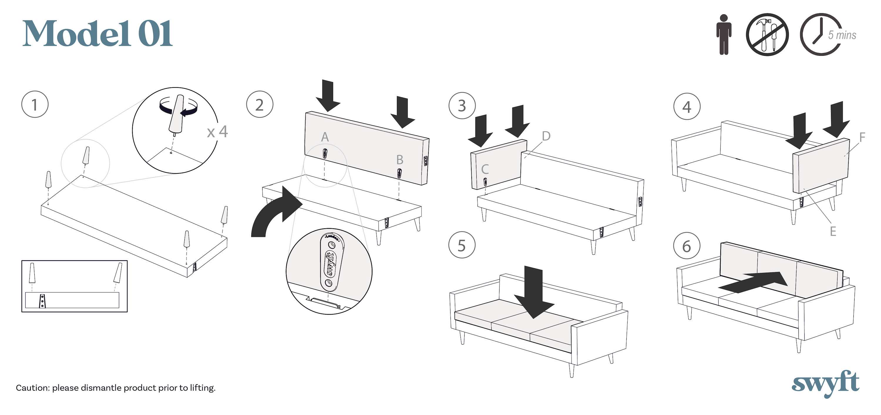 3 seater sofa assembly