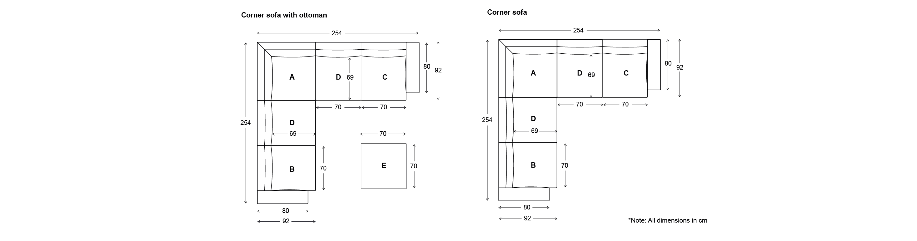 mocular corner sofa dimensions