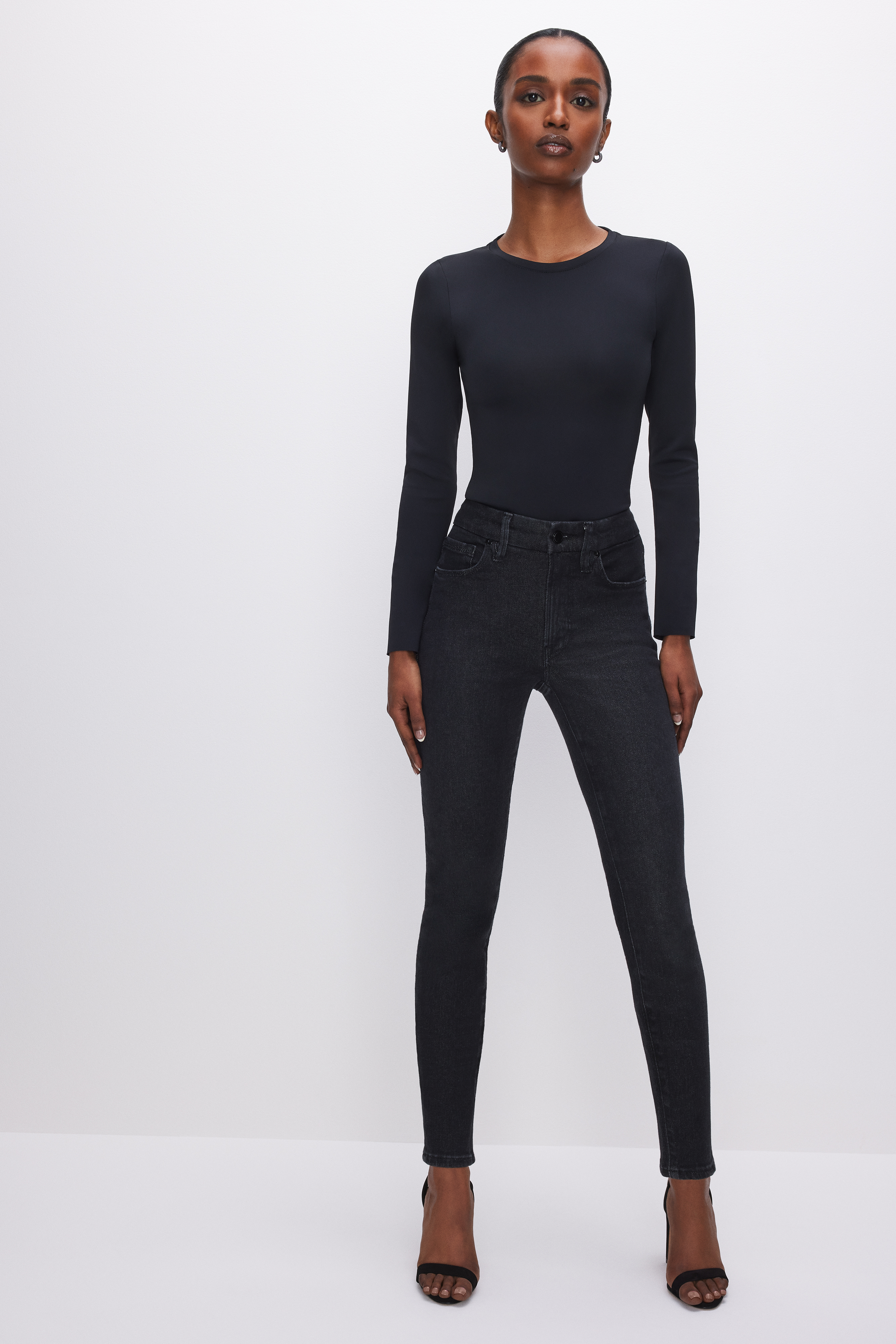Styled with GOOD PETITE SKINNY JEANS | BLACK001