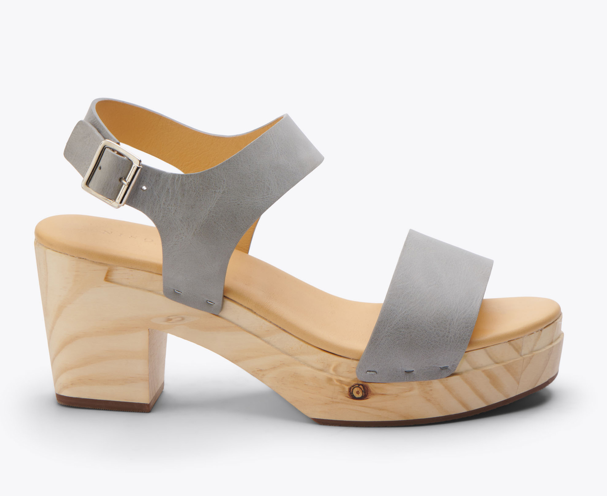 Nisolo All-Day Open Toe Clog Sky Grey