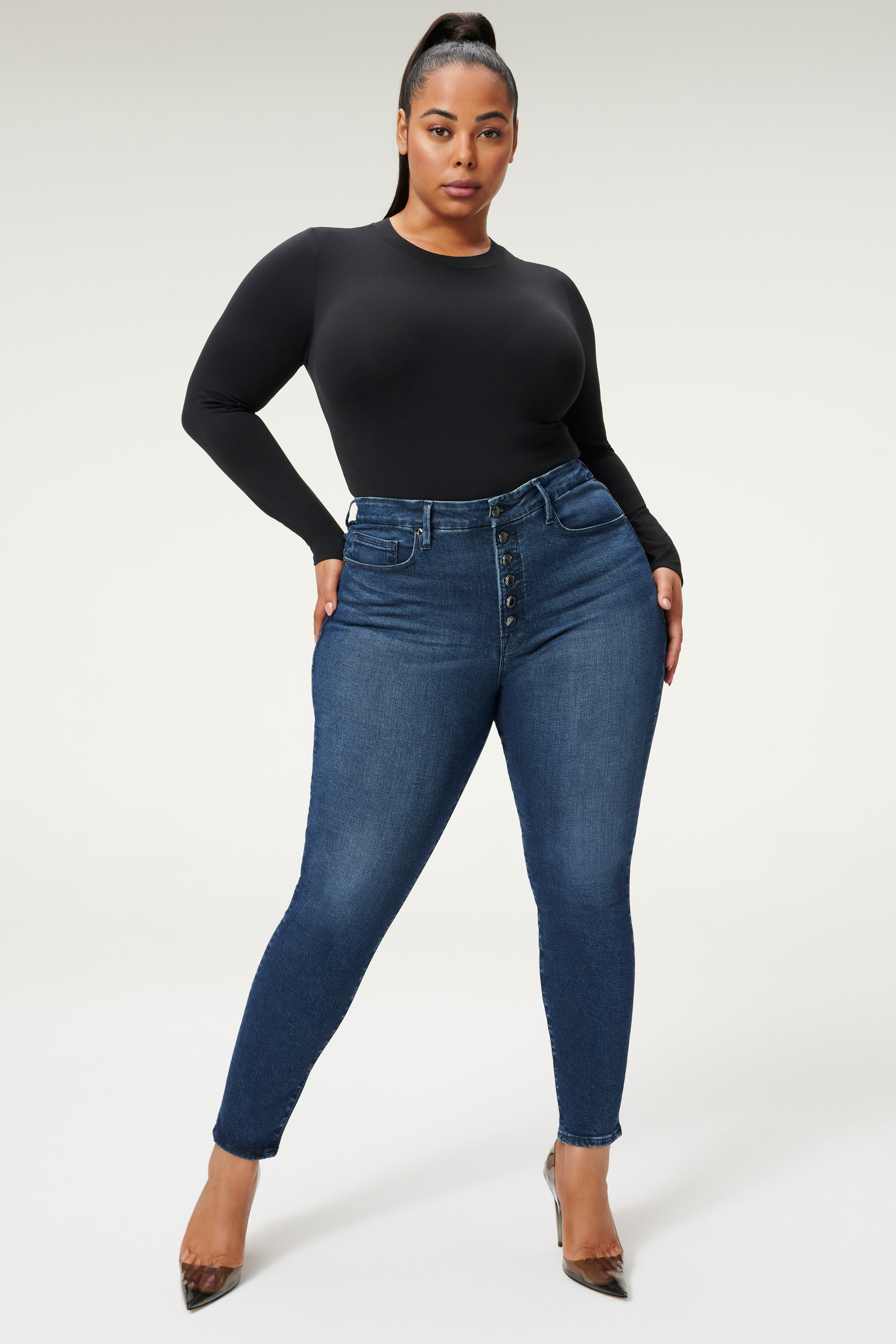 Styled With feature image for product GOOD LEGS EXPOSED BUTTON | BLUE830