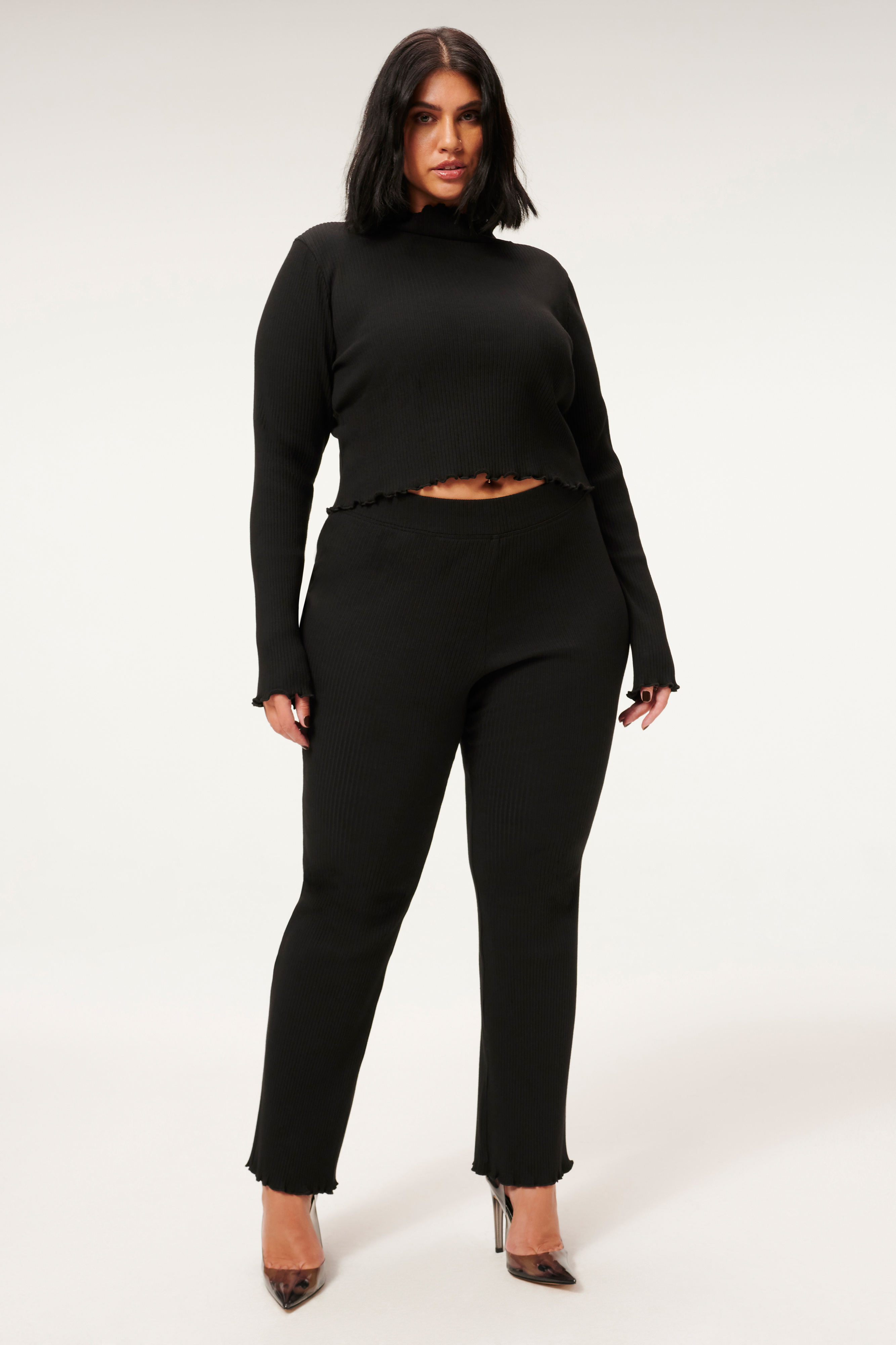 Styled With feature image for product ESSENTIAL RIB BABY FLARE | BLACK001