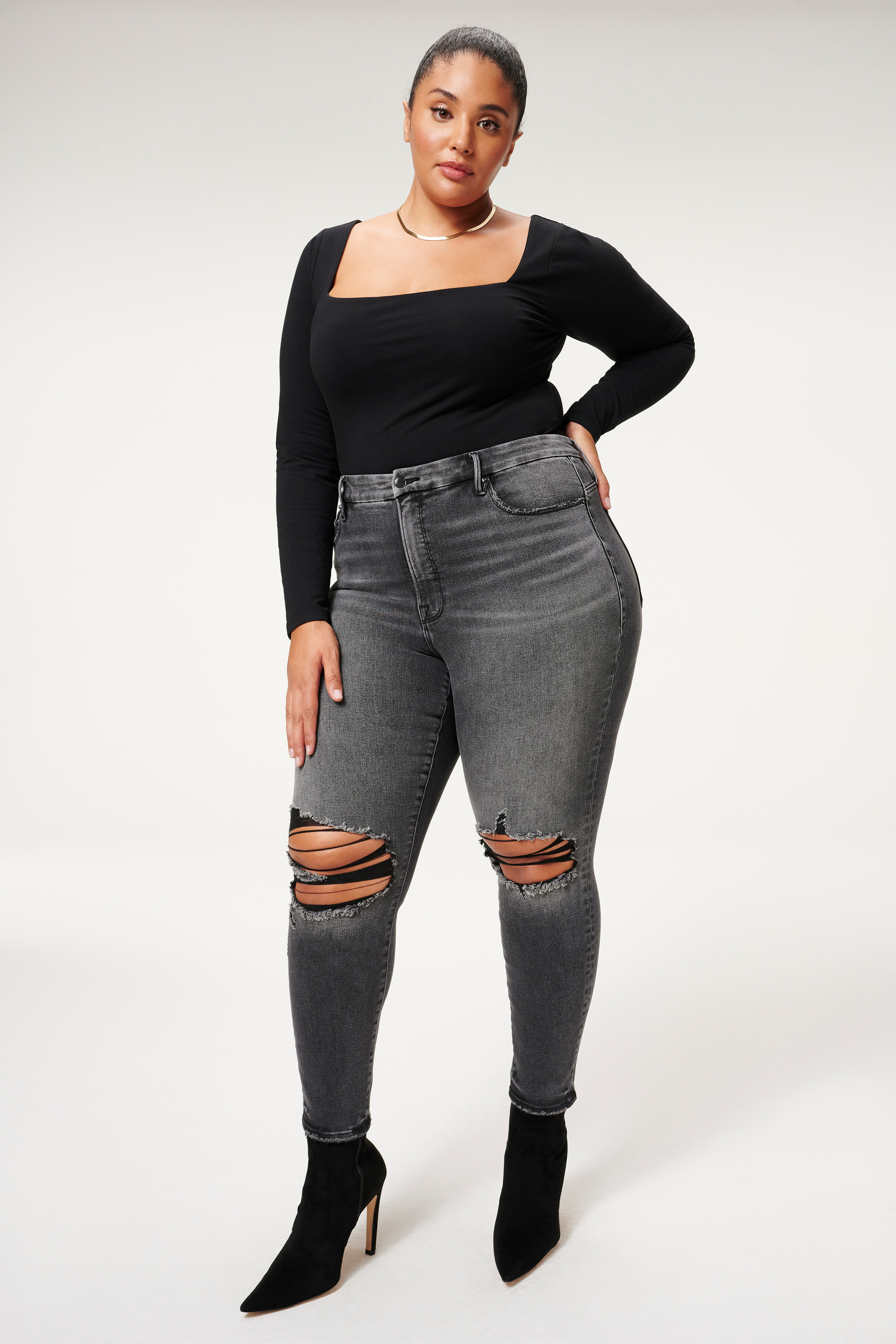 Styled With feature image for product ESSENTIAL SQUARE NECK TOP | BLACK001