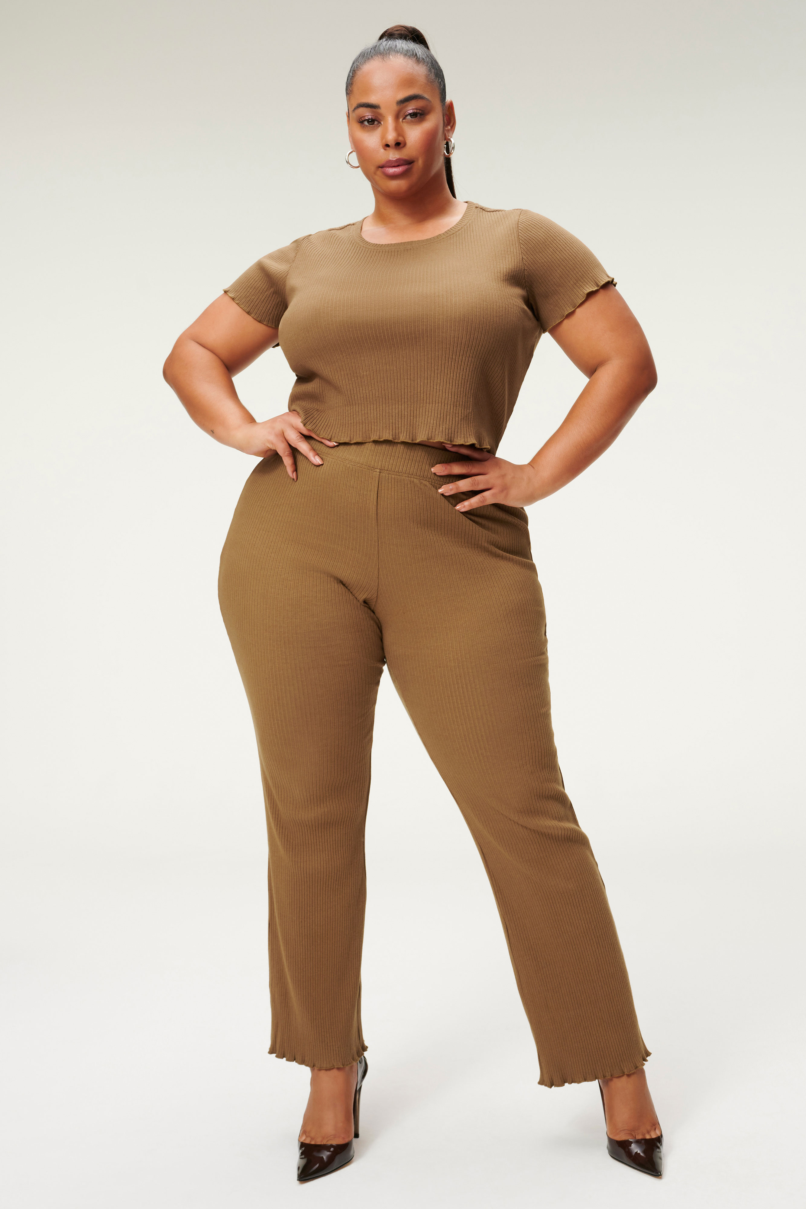 Styled With feature image for product ESSENTIAL RIB BABY TEE | SEPIA001