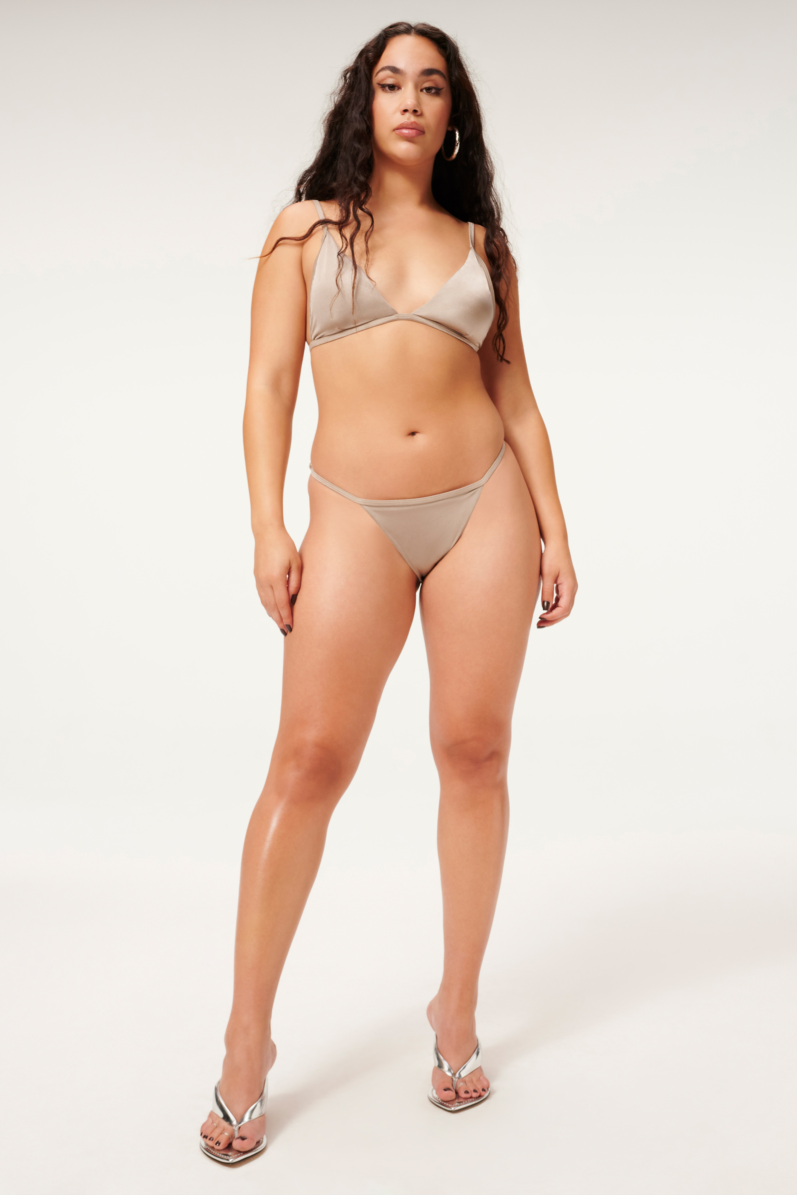 SHINE PERFECT FIT THONG in MINK001 styled with our SHINE PERFECT FIT TOP in MINK001,