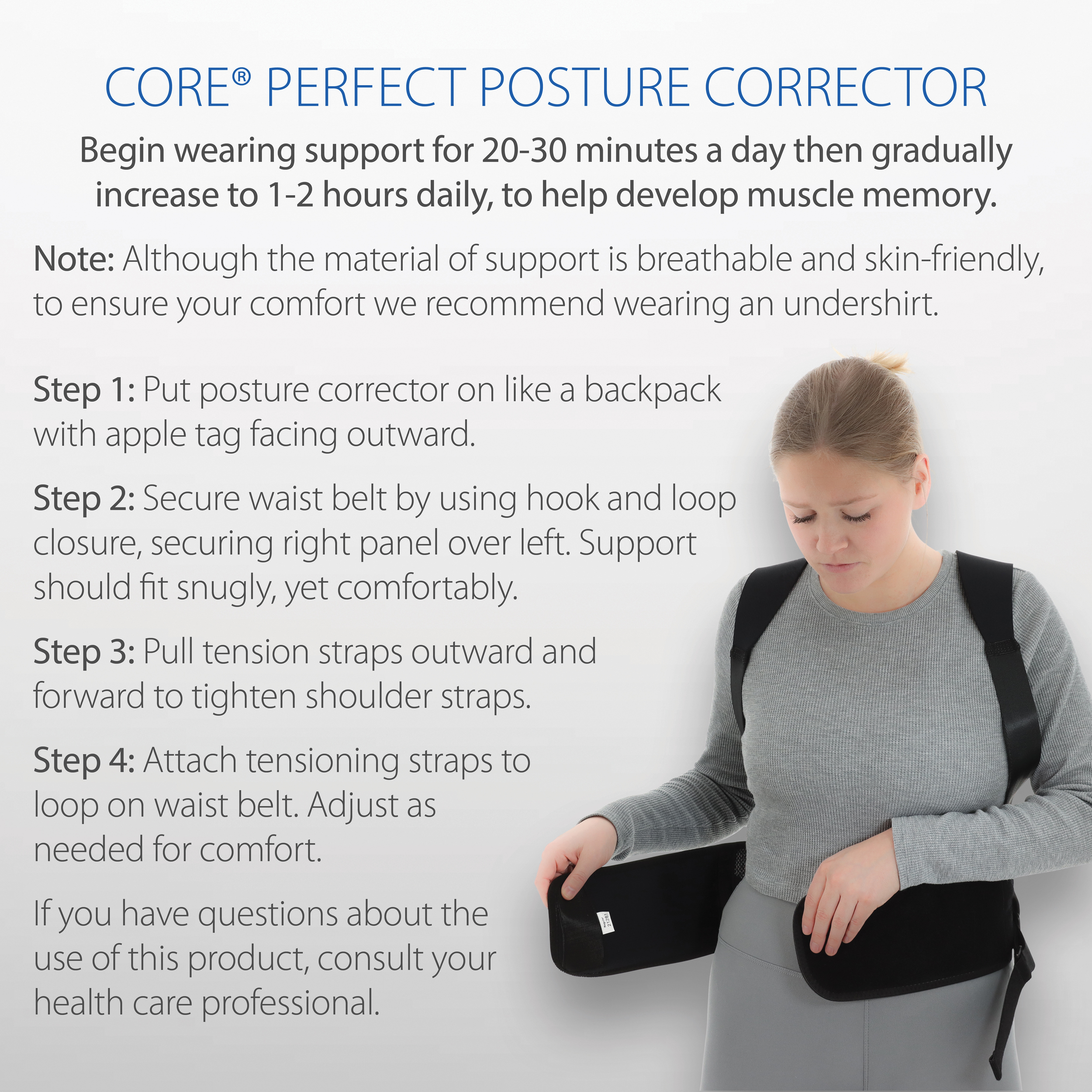 Core Perfect Posture Corrector  Helps Relieve Back & Shoulder Pain