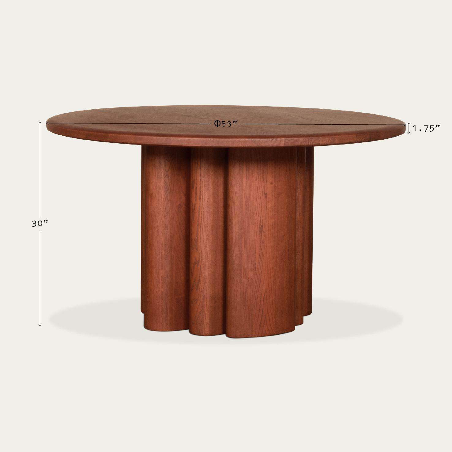 Enzo Round Dining Table HandSanded Red Oak Sixpenny