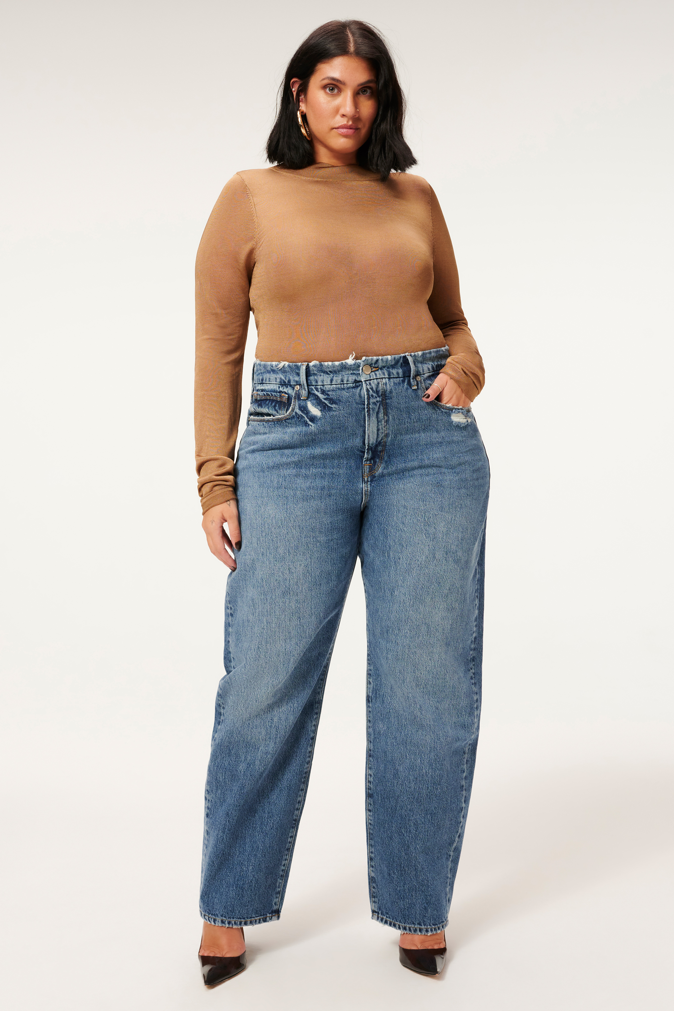 Styled With feature image for product MOCK NECK SHEER BODY | PALE GOLD001