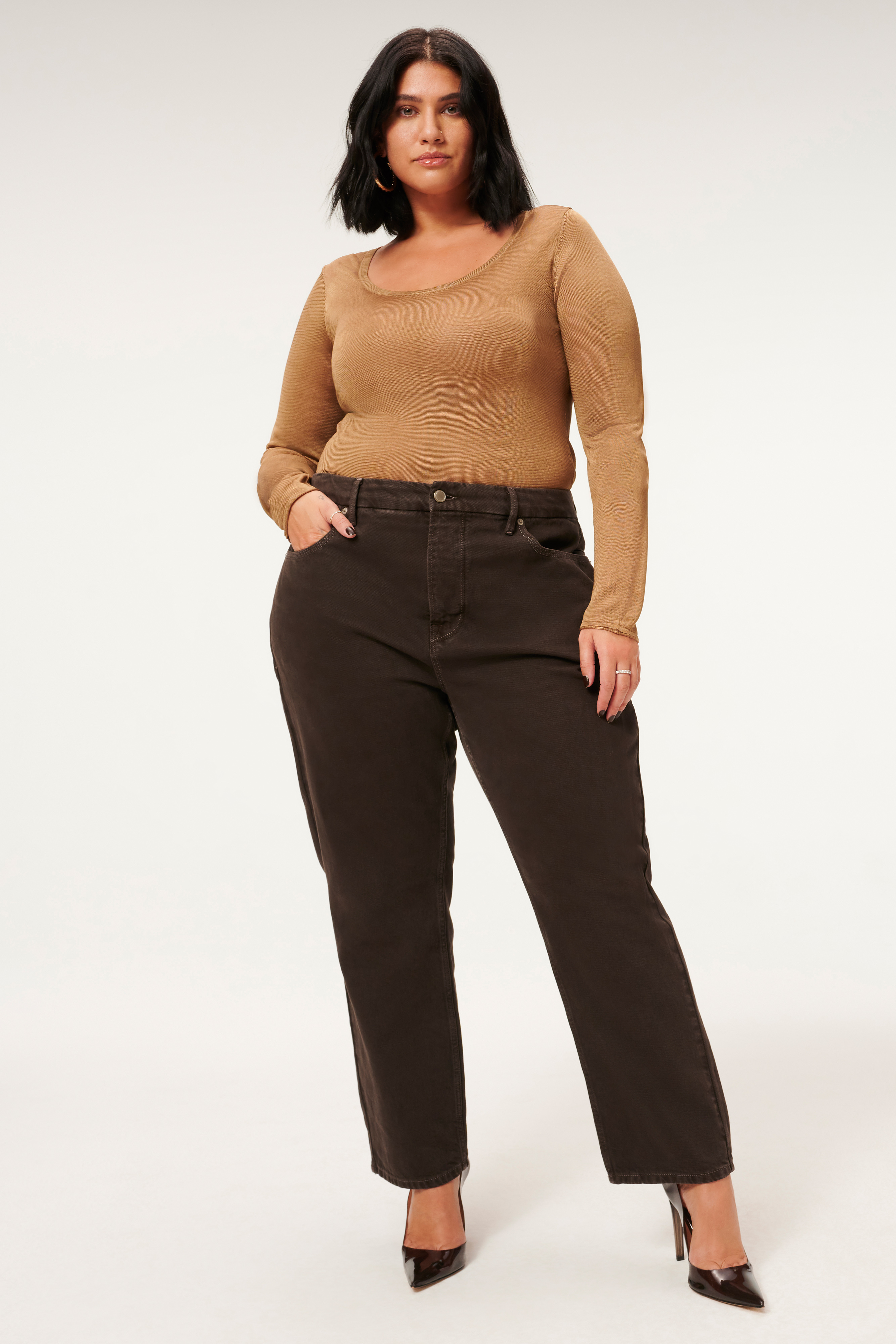 Styled With feature image for product SCOOP NECK SHEER BODY | PALE GOLD001