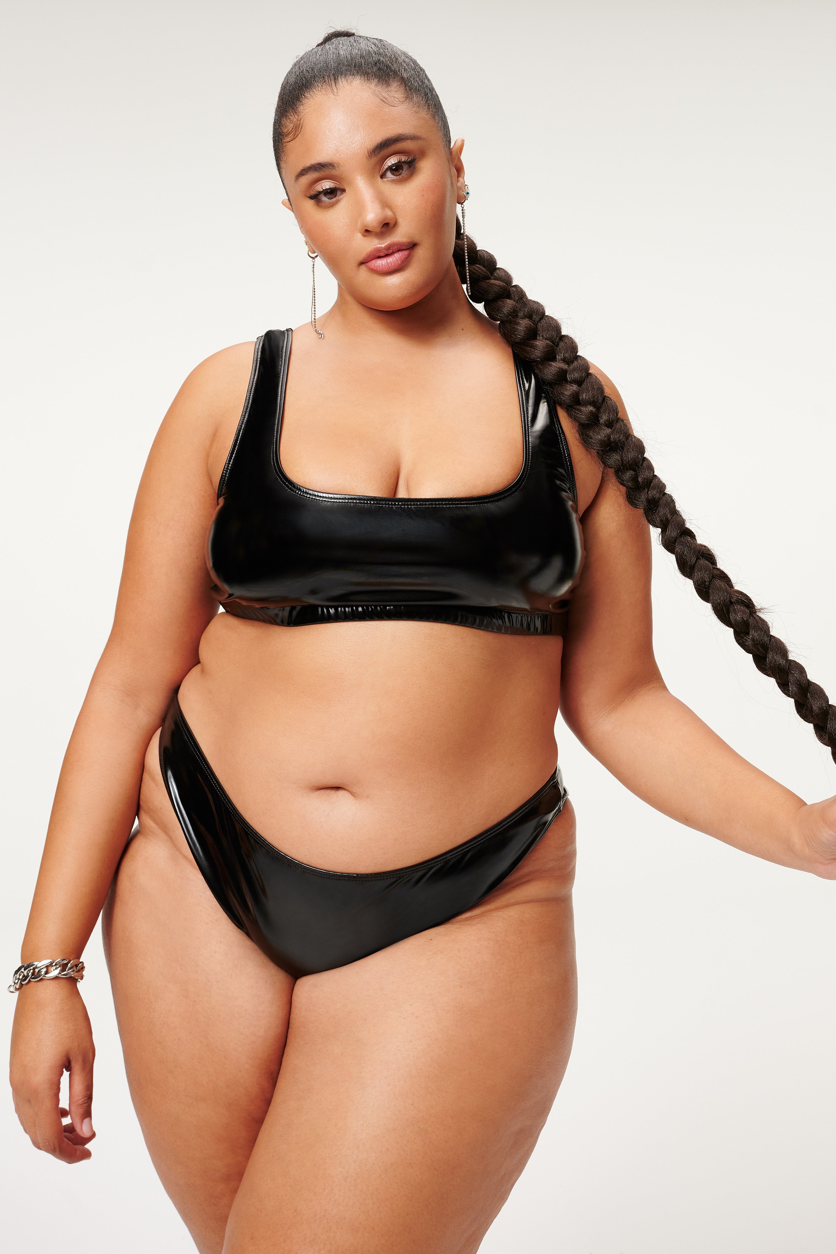 Styled With feature image for product VINYL SCOOP TOP | BLACK001