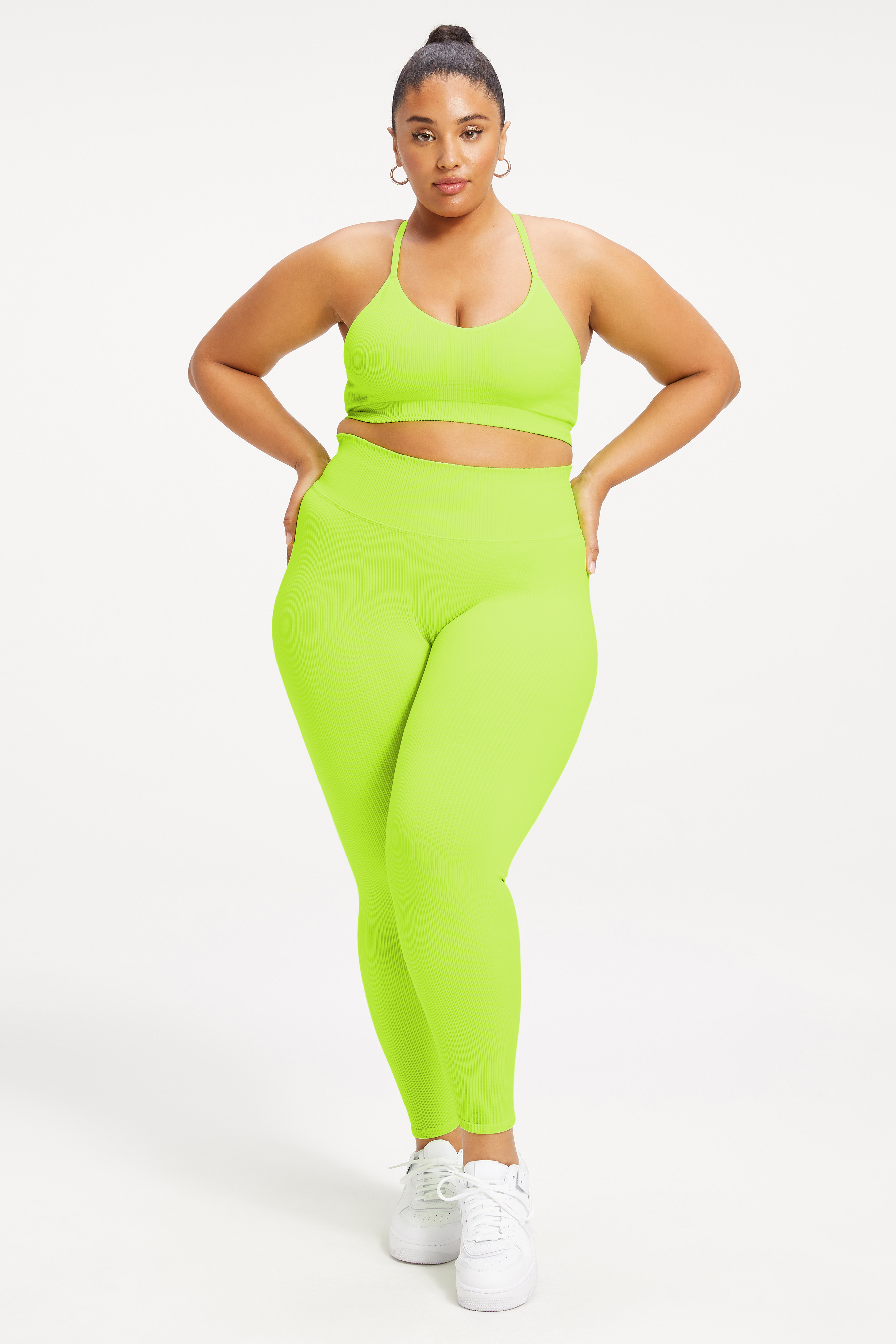 Styled With feature image for product SEAMLESS CHUNKY RIB BRA | ELECTRIC LIME002