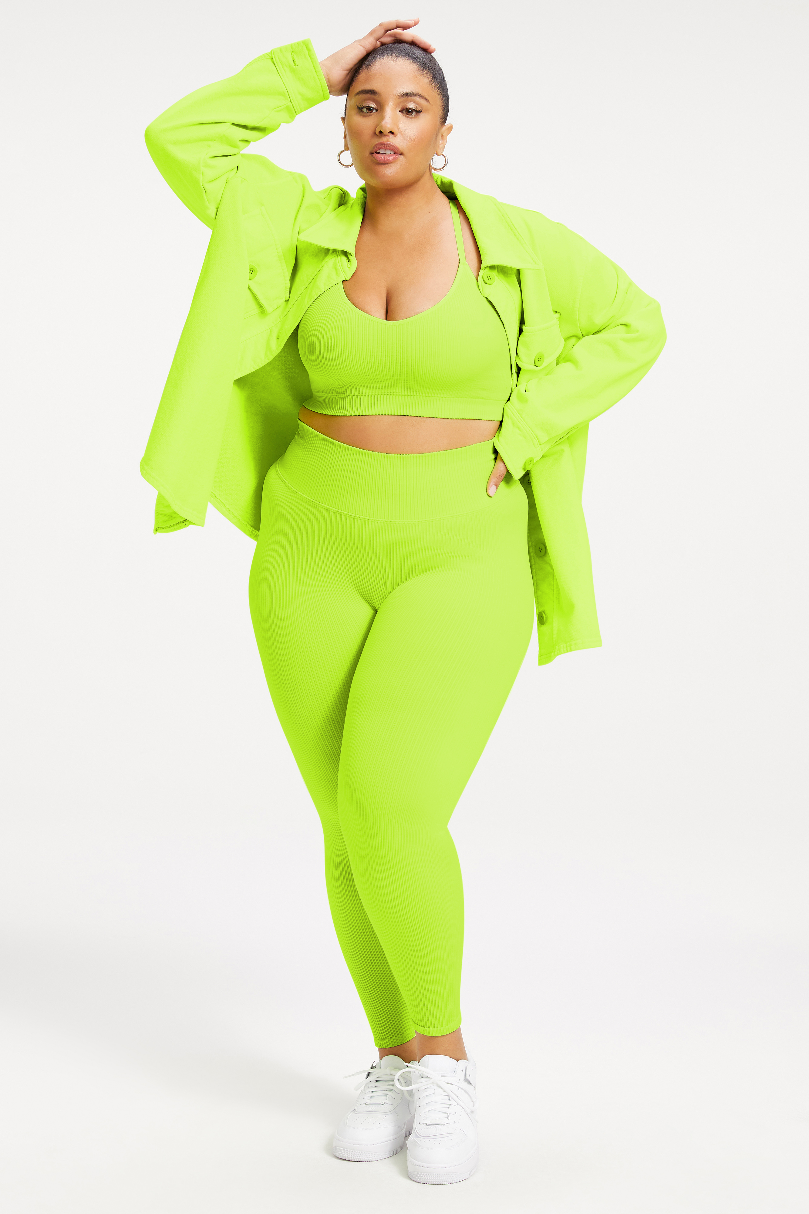 Styled With feature image for product FLEECE SHACKET | ELECTRIC LIME002