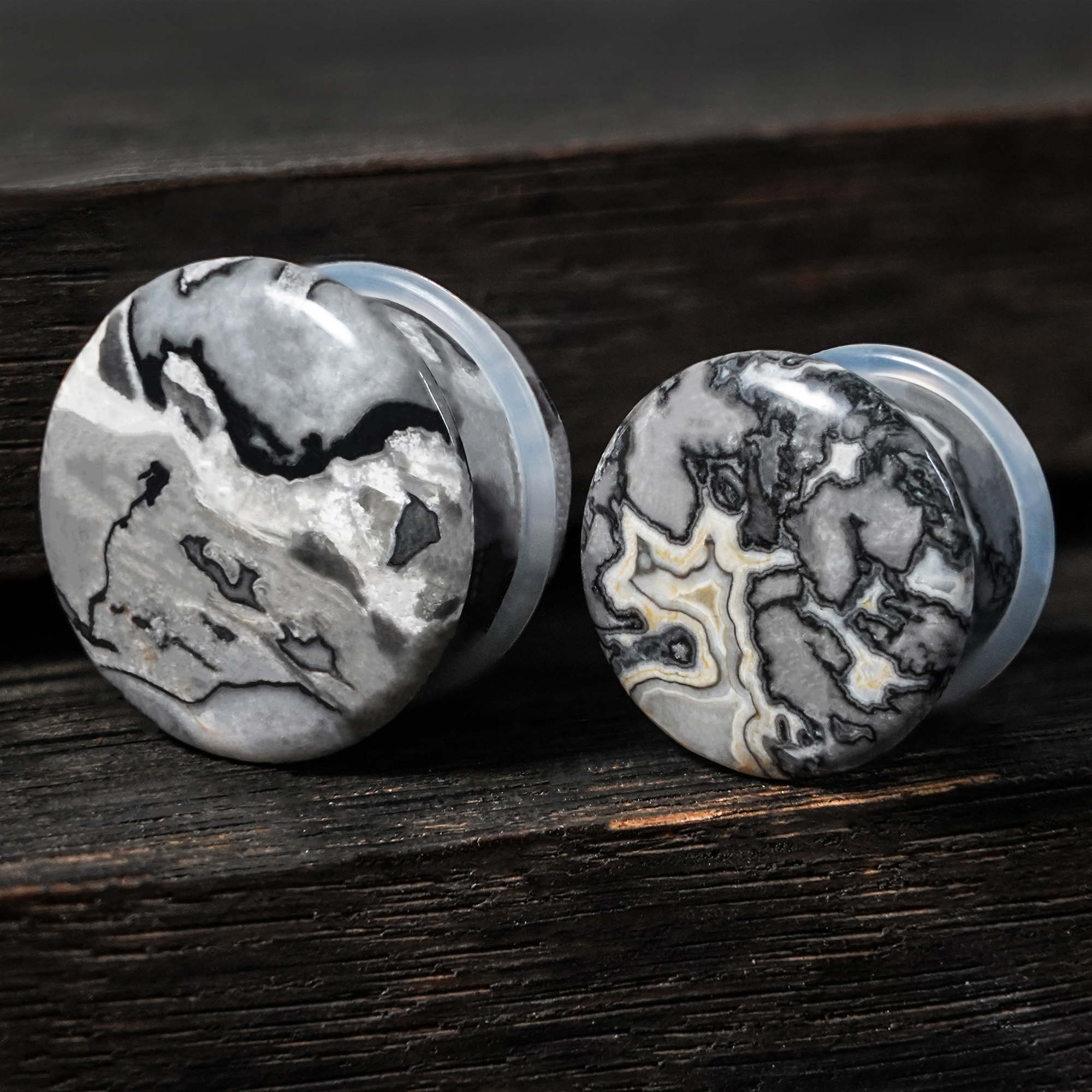 Cool  Picasso Jasper Single Flare Stone Plug / Gauge
