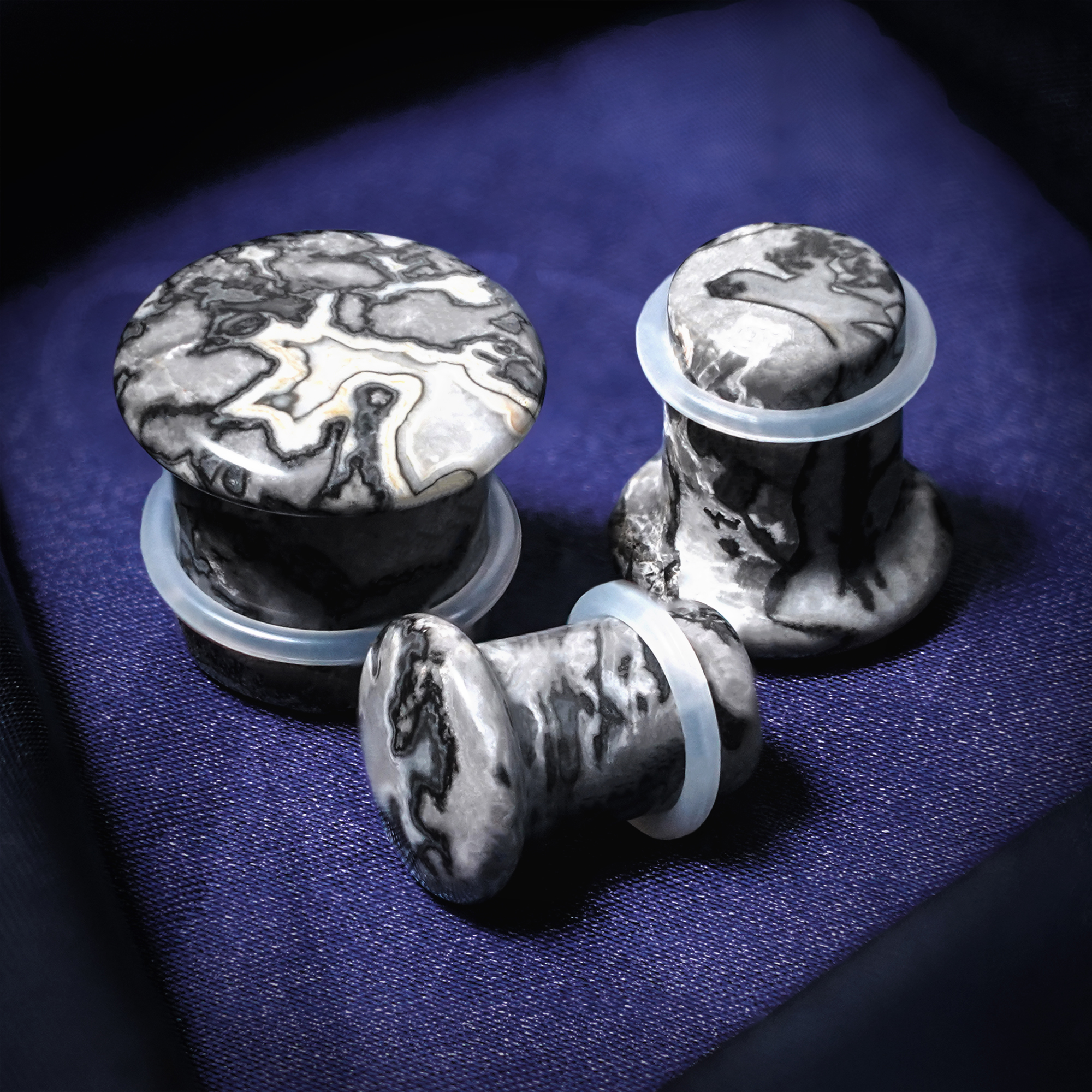 Pretty  Picasso Jasper Single Flare Stone Plug / Gauge