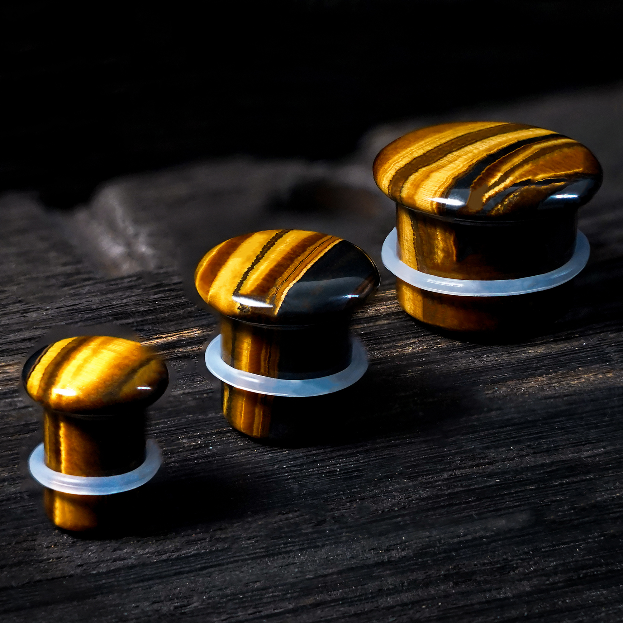 cool Tiger Eye Single Flare Stone Plug / Gauge