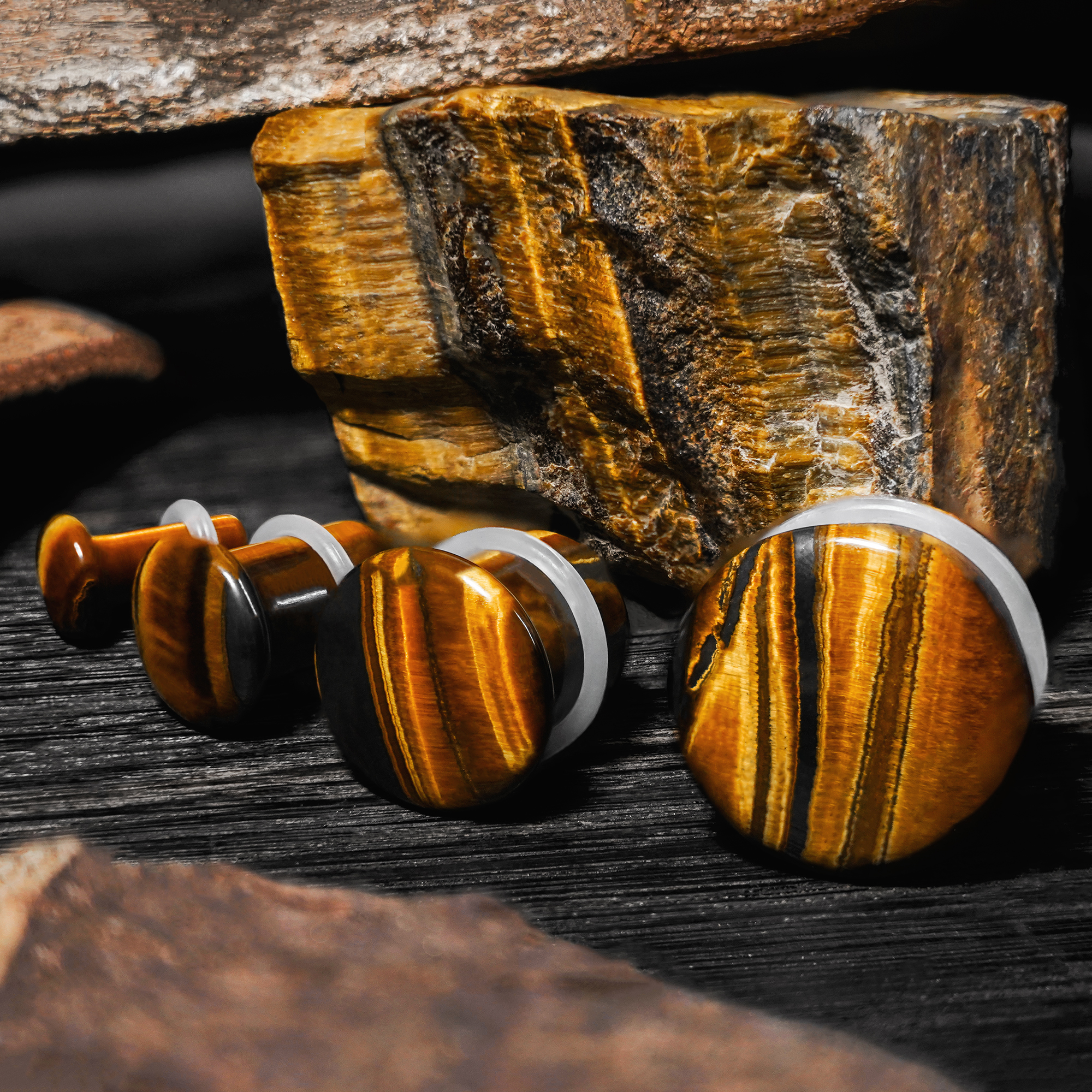  Tiger Eye Single Flare Stein Plug / Gauge