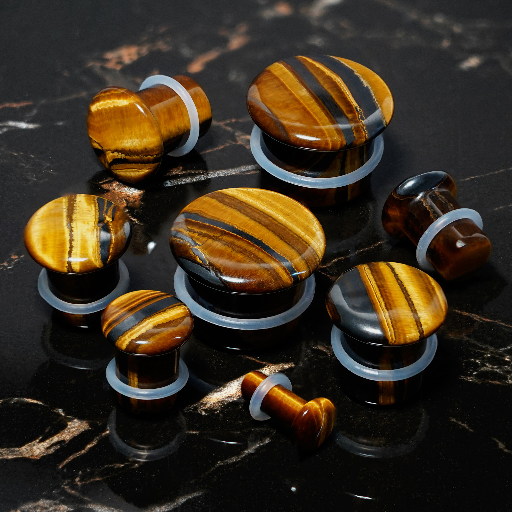  Tiger Eye Single Flare Stein Plug / Gauge