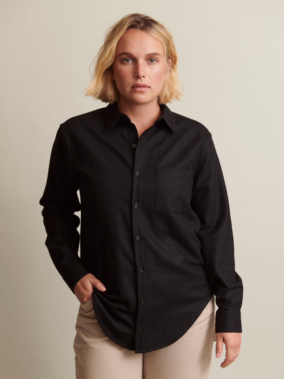 The New Oxford (Black Enamel Merino Wool)