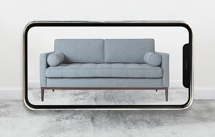 Model 02 sofa in AR viewer