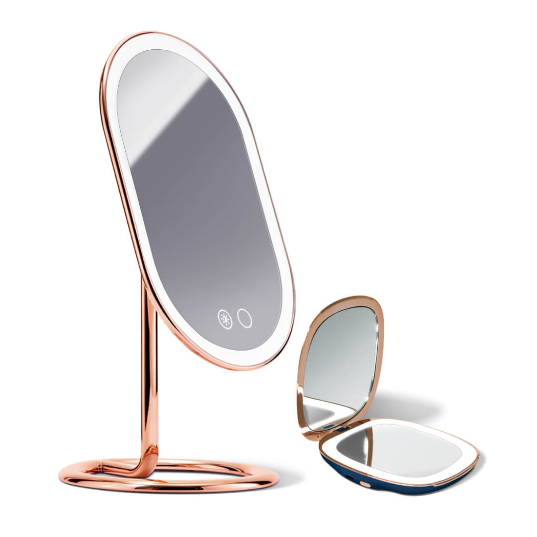 Fancii Mila Rechargeable Pink LED Compact Mirror